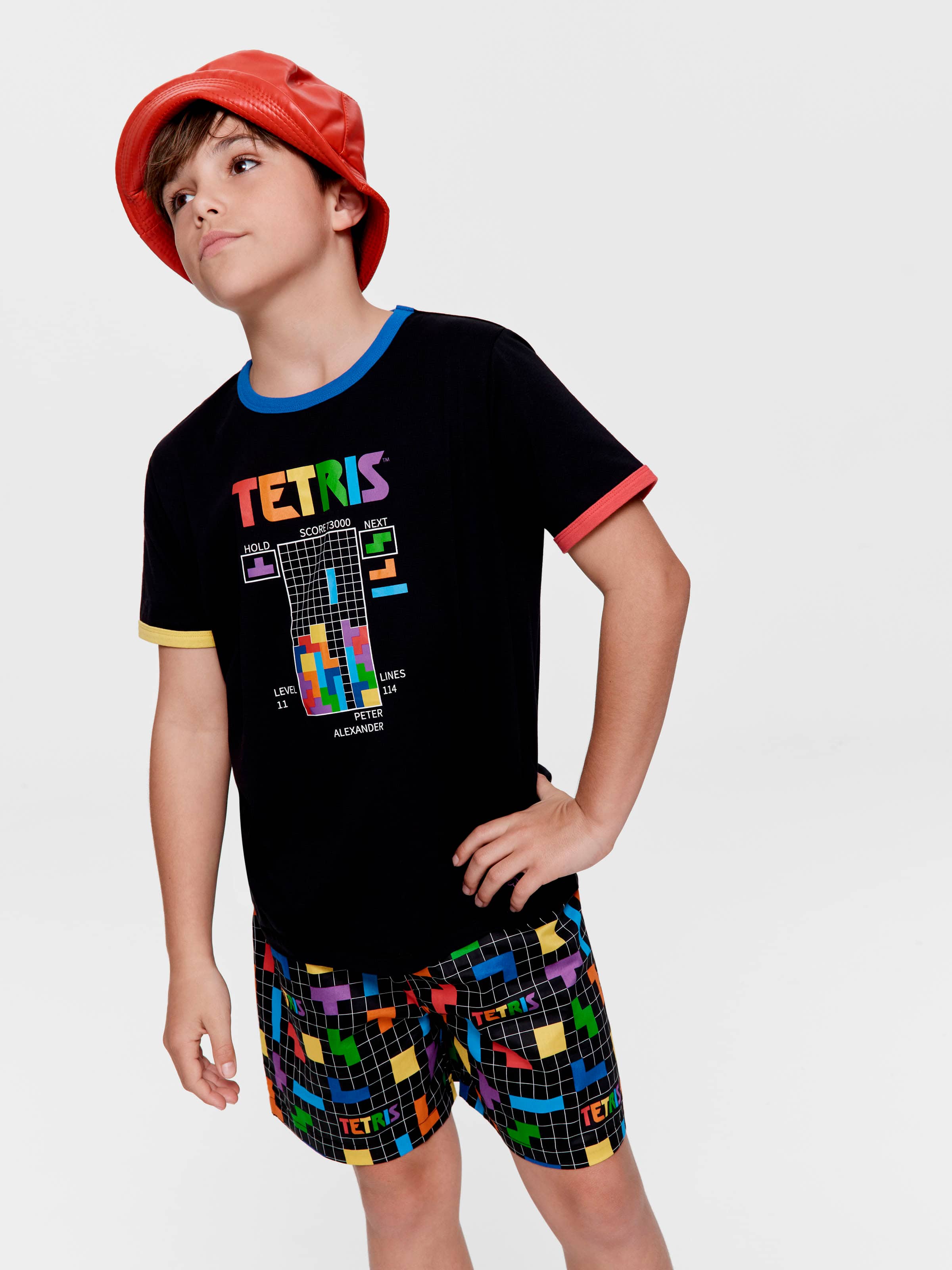 Boys Tetris 100% Cotton Short Pj Set