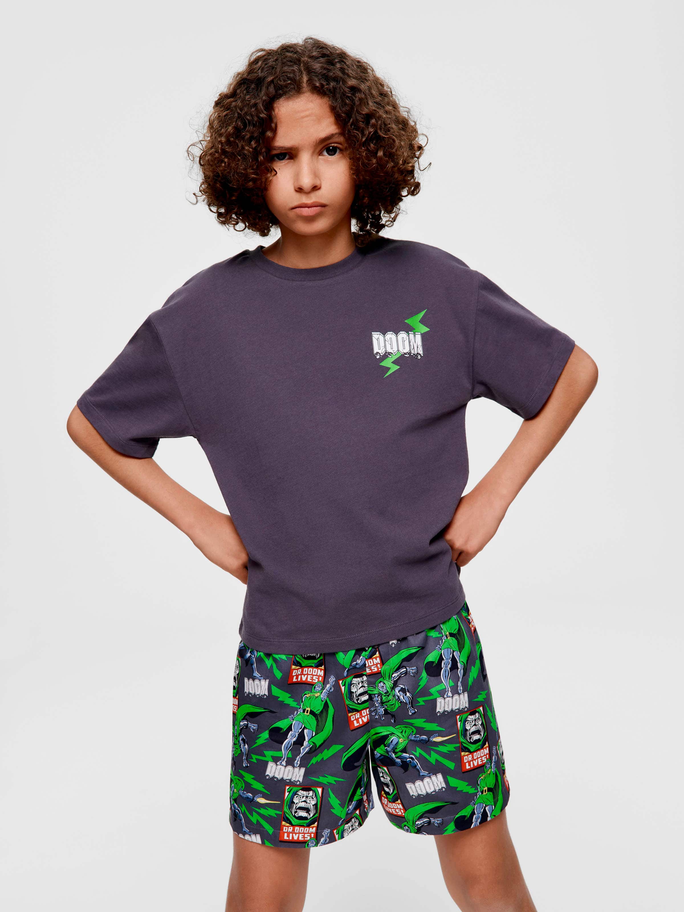 Boys Marvel Dr Doom 100% Cotton Short Pj Set