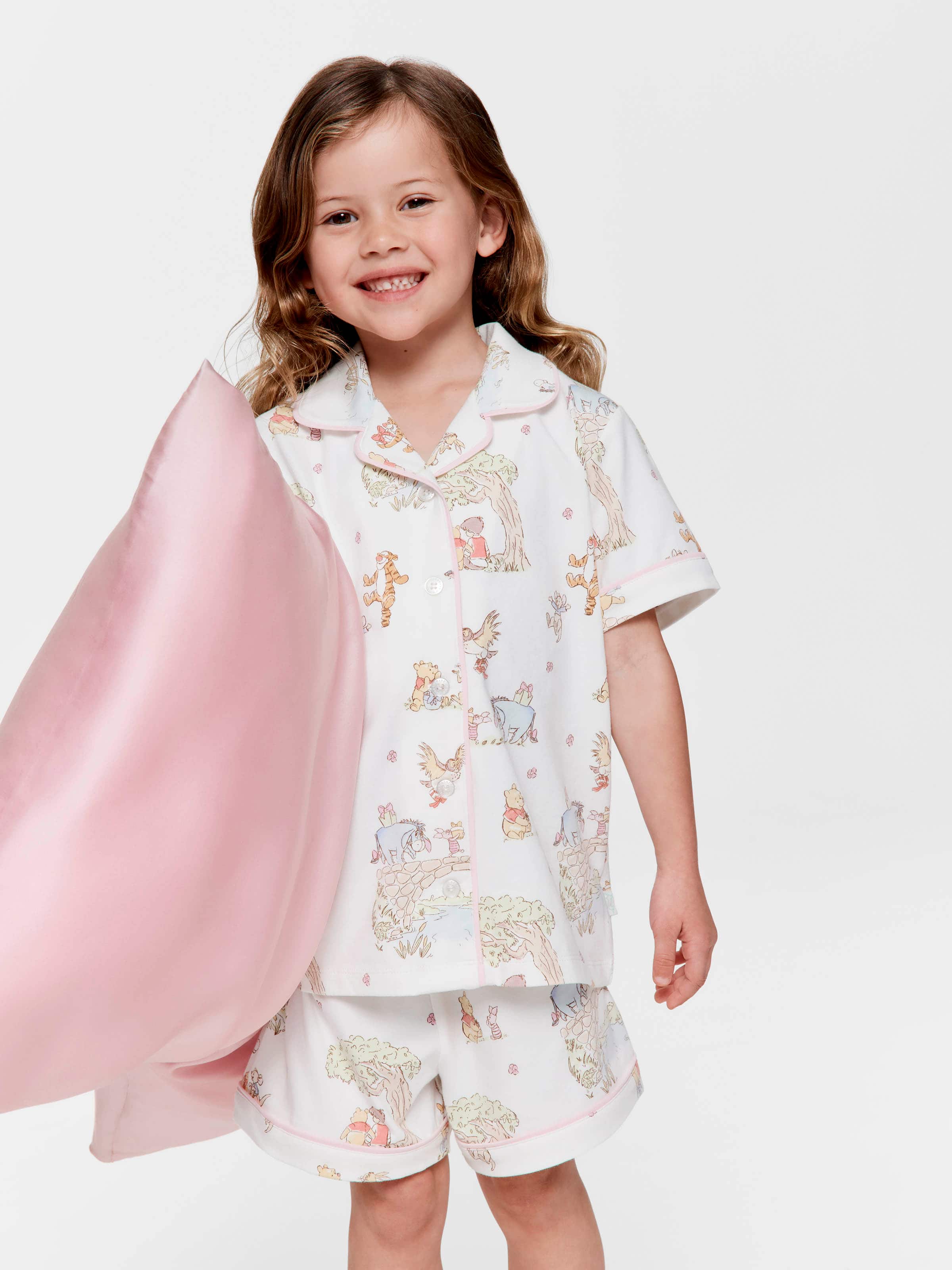 Jnr Girls Winnie The Pooh Plush Shortie Pj Set