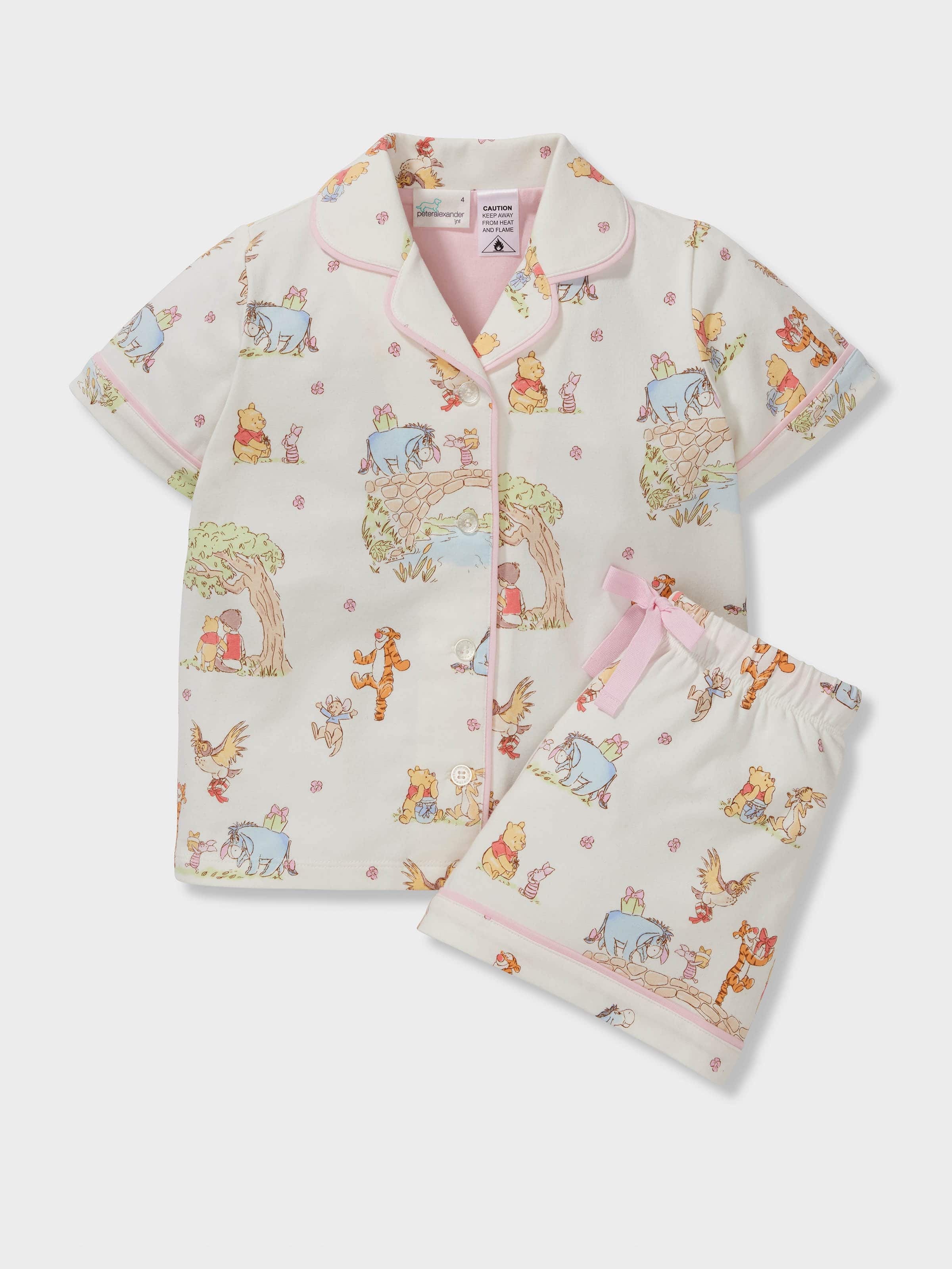 Girls Winnie The Pooh Plush Shortie Pj Set