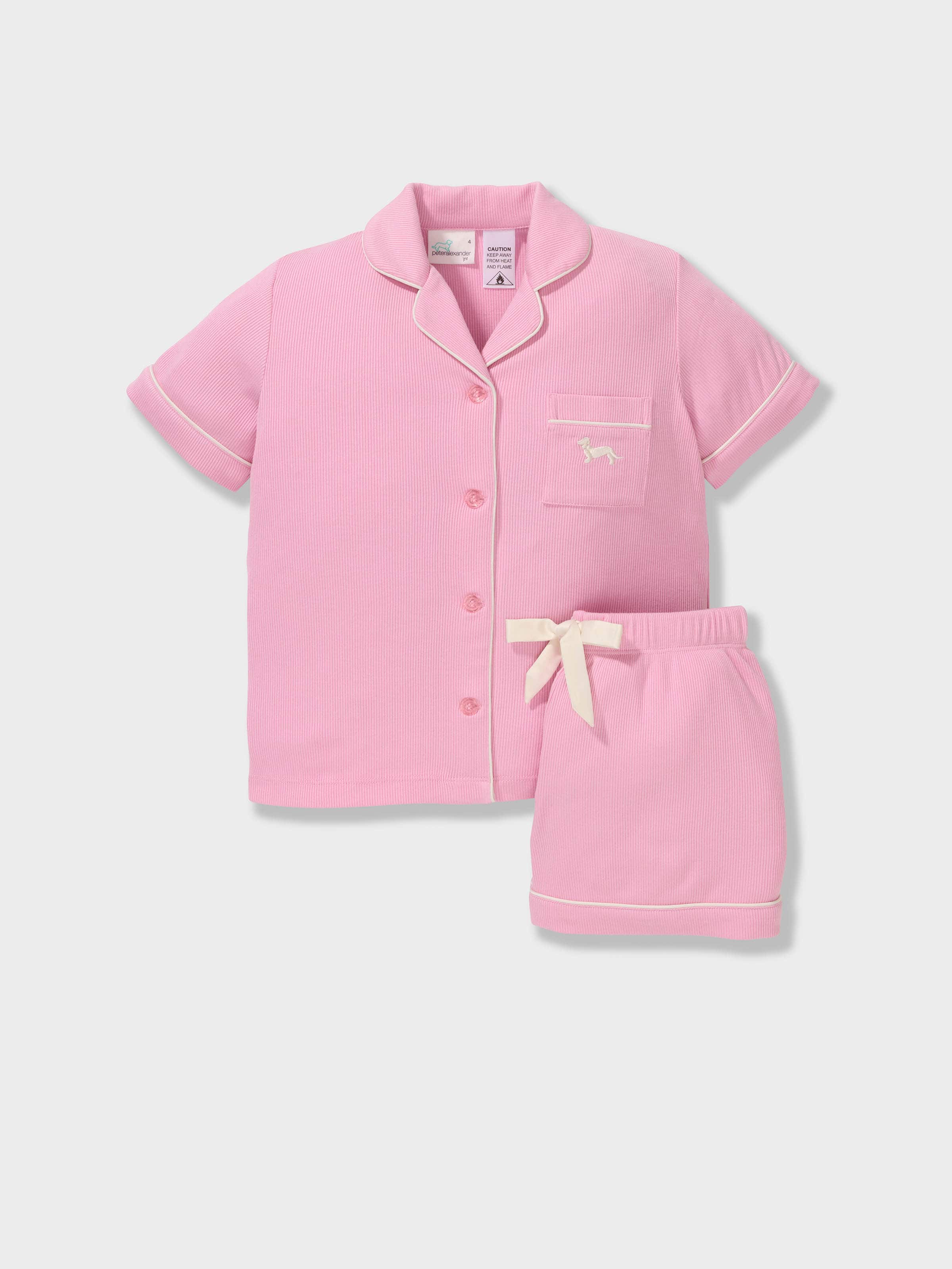 Jnr Girls Bamboo Rib Shortie Pj Set
