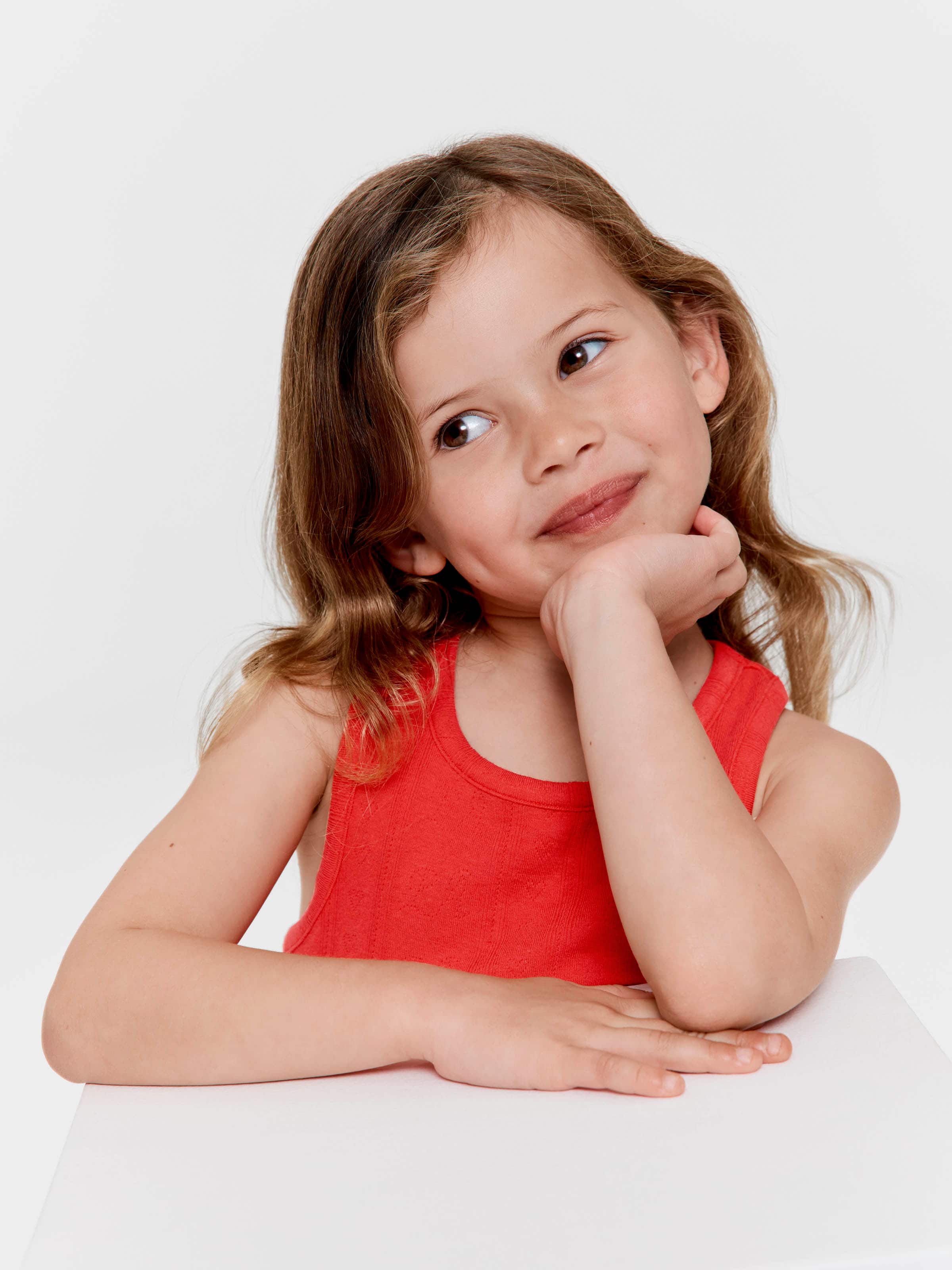 Jnr Girls Red Pointelle Short Pj Set
