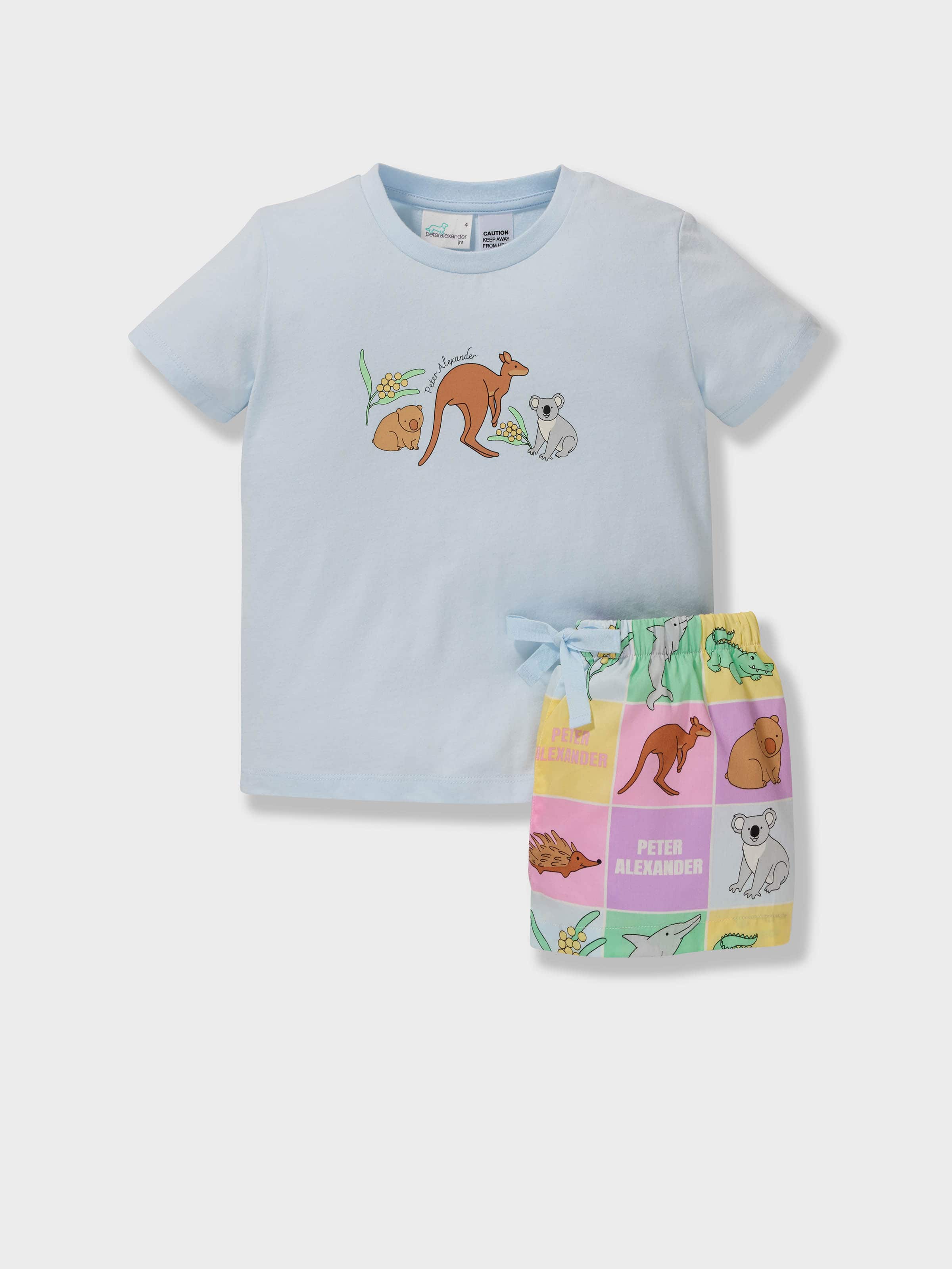 Jnr Girls Aussie Animals 100% Cotton Short Pj Set