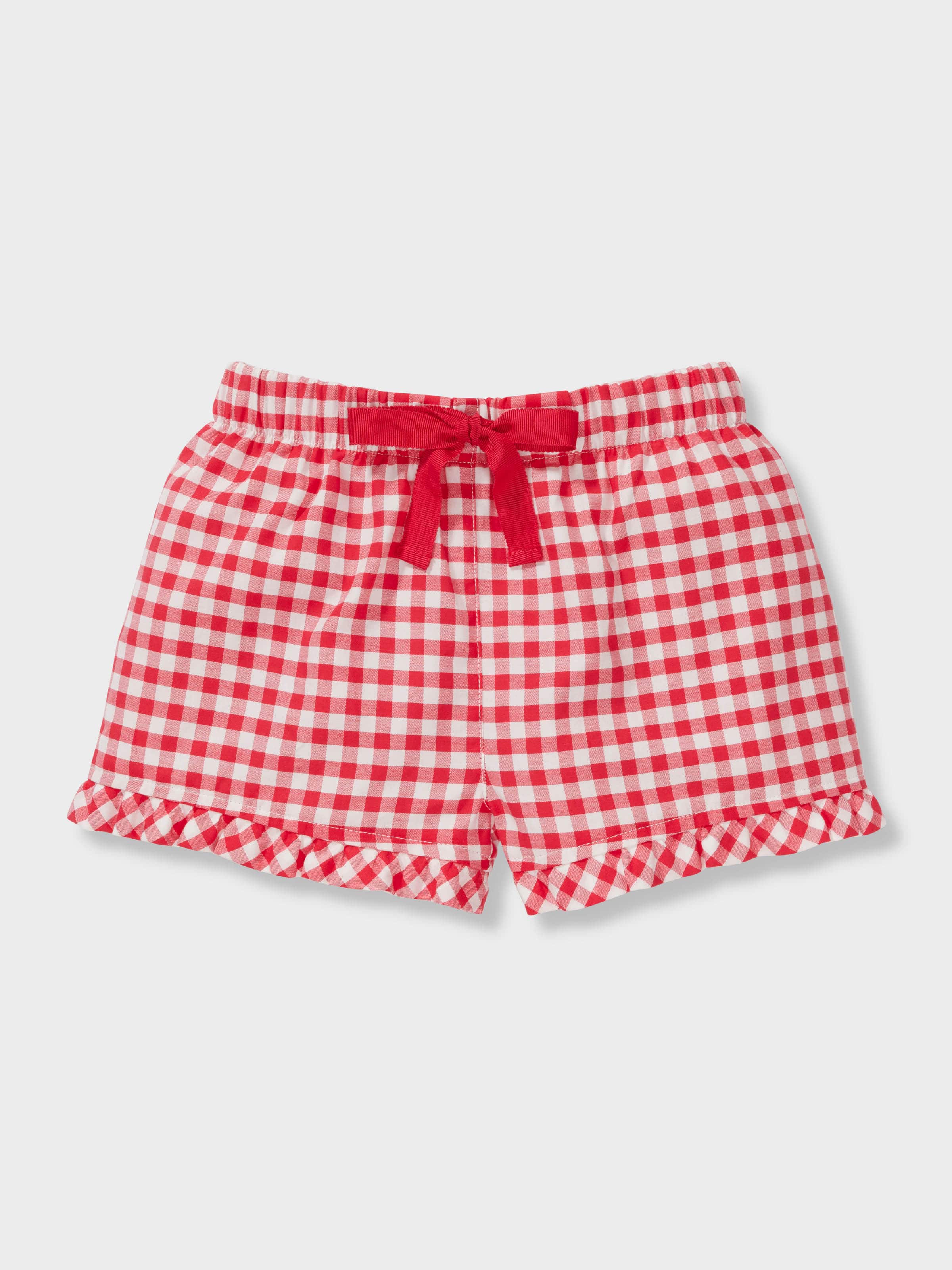 Jnr Girls Red Gingham 100% Cotton Short Pj Set