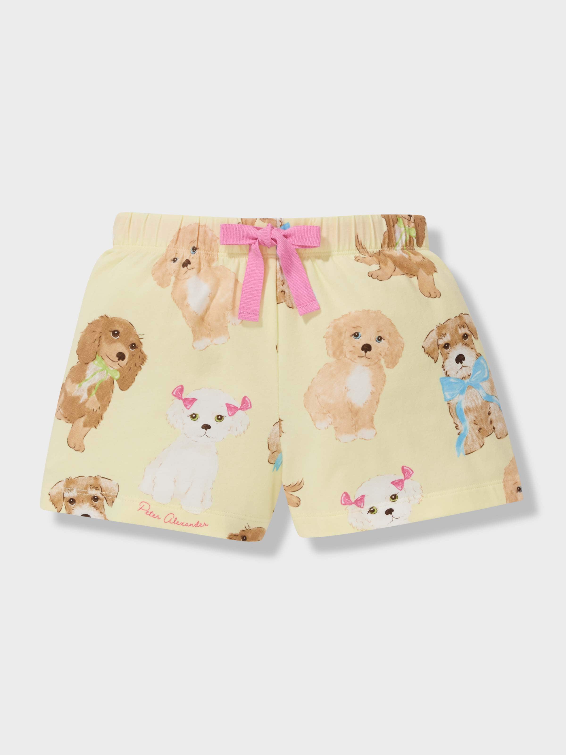 Jnr Girls Pretty Puppy Classic Shortie Pj Set