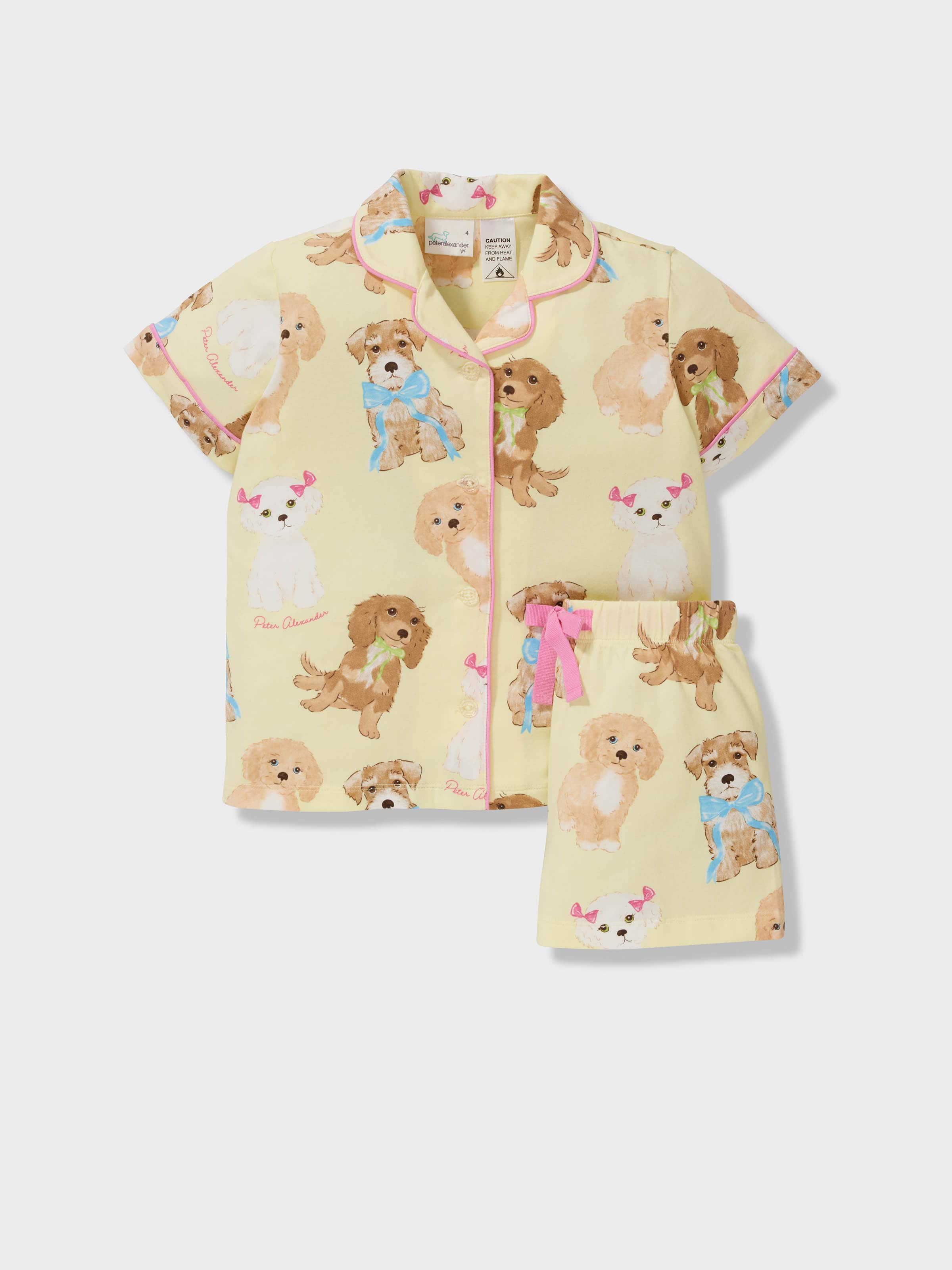 Jnr Girls Pretty Puppy Classic Shortie Pj Set