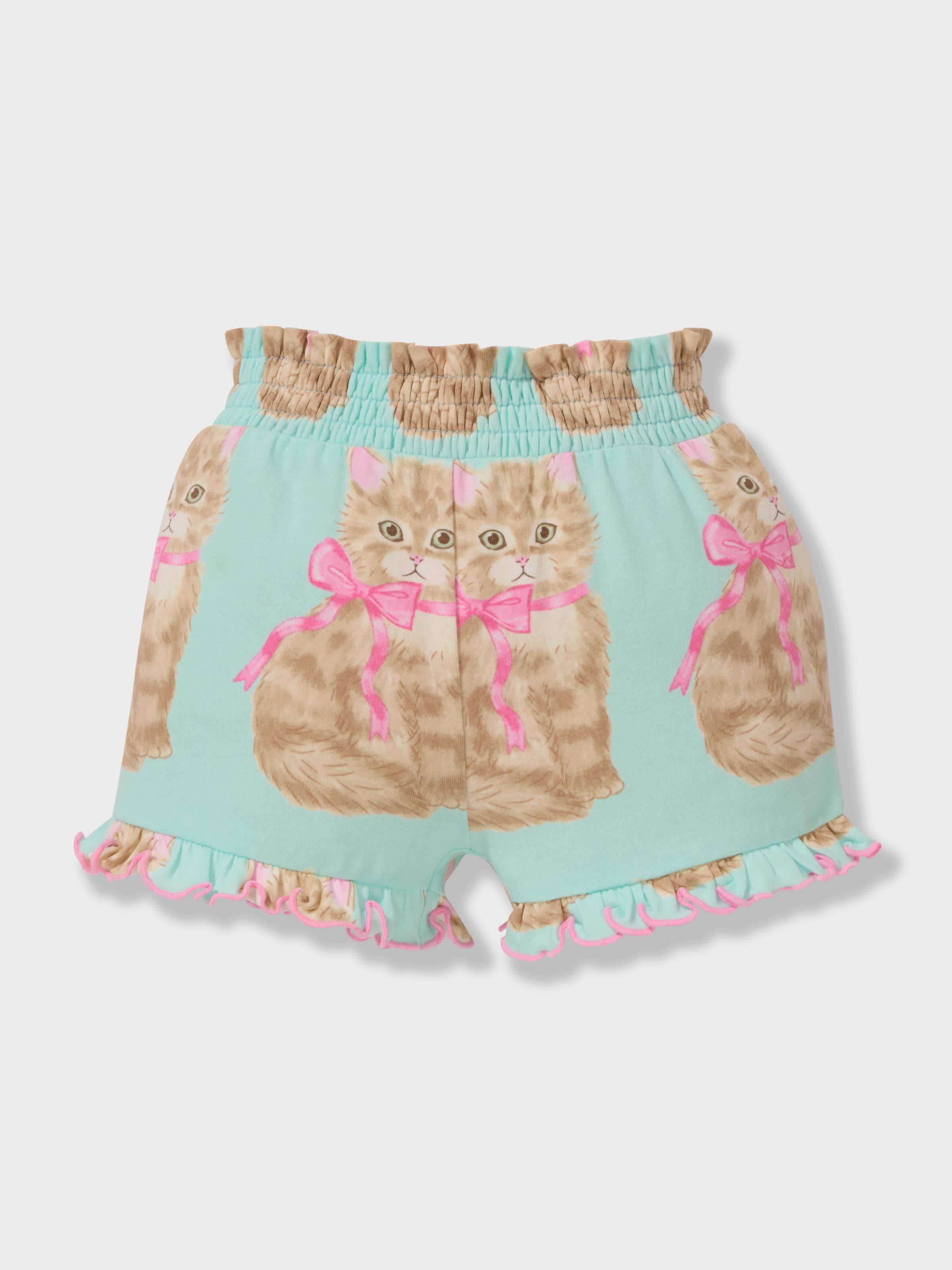 Baby Girls Fluffy Cats Short Pj Set