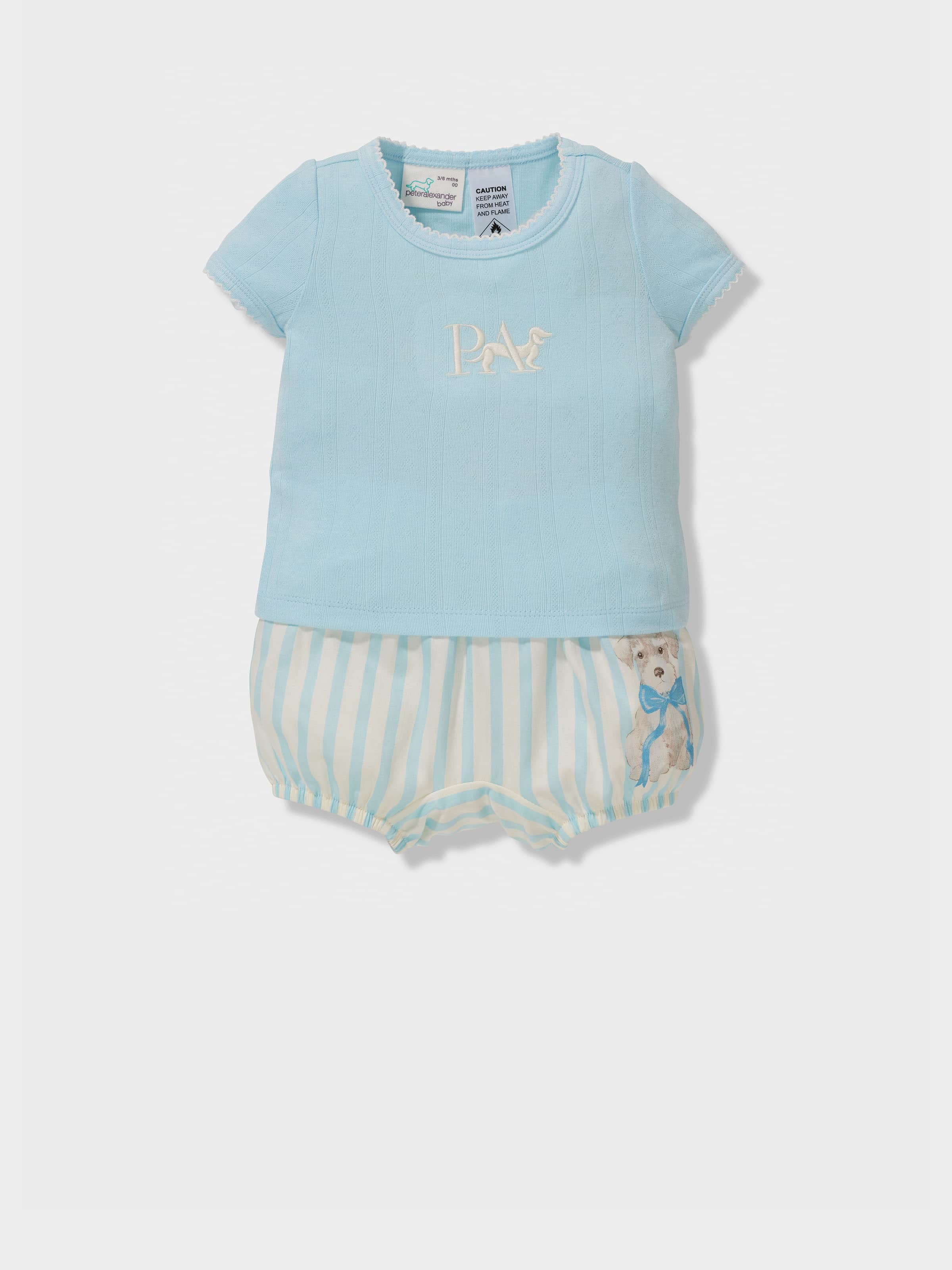 Baby Girls Vintage Stripe Short Pj Set
