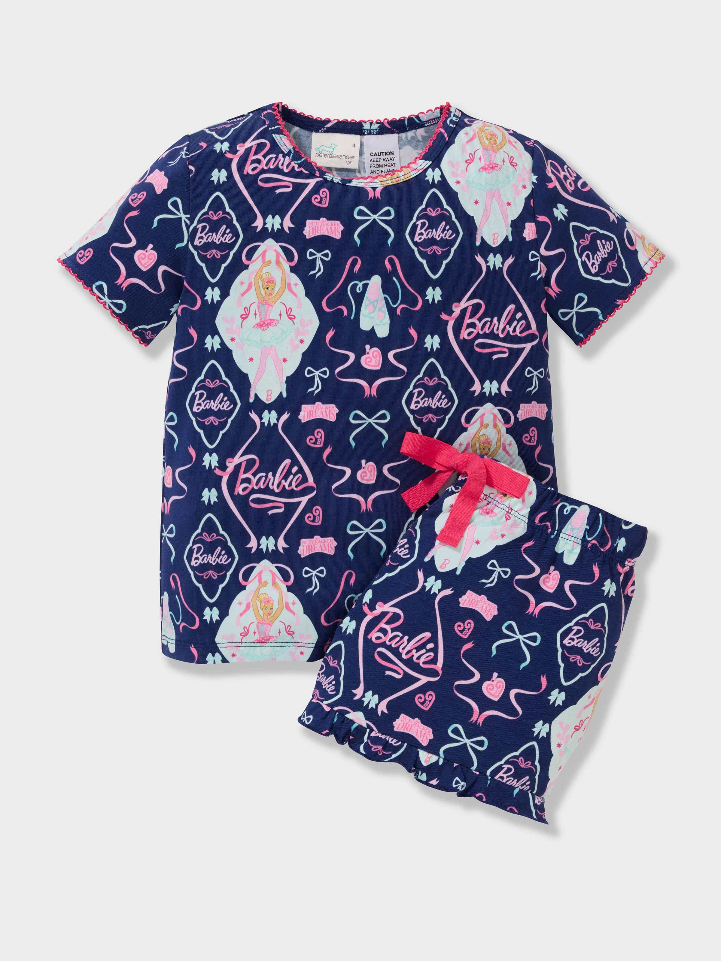 Girls Barbie Short Pj Set
