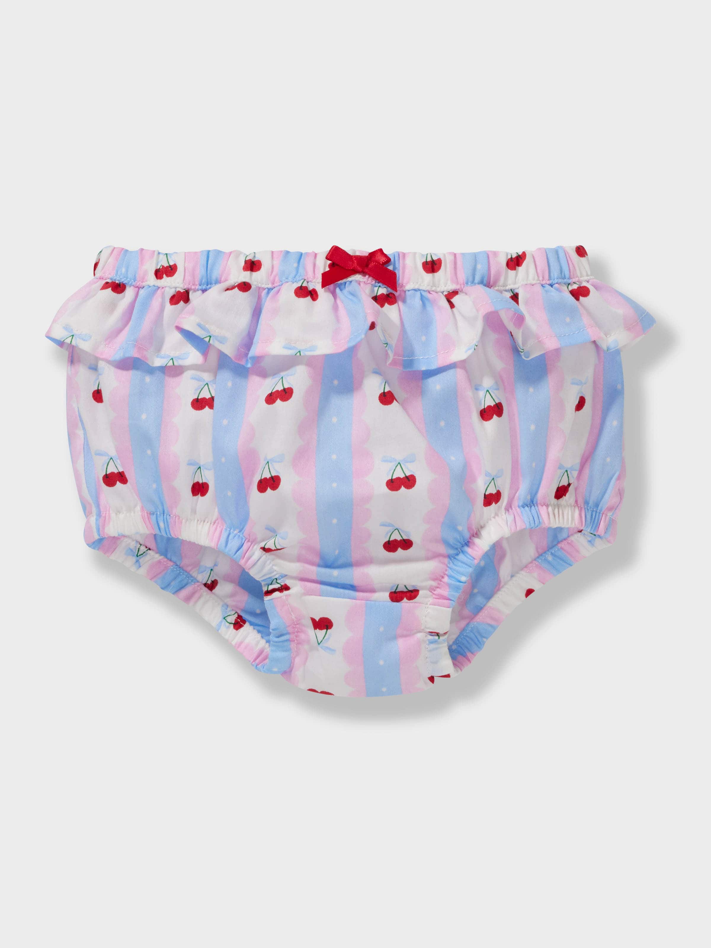Baby Girls Cherry Stripe 100% Cotton Short Pj Set