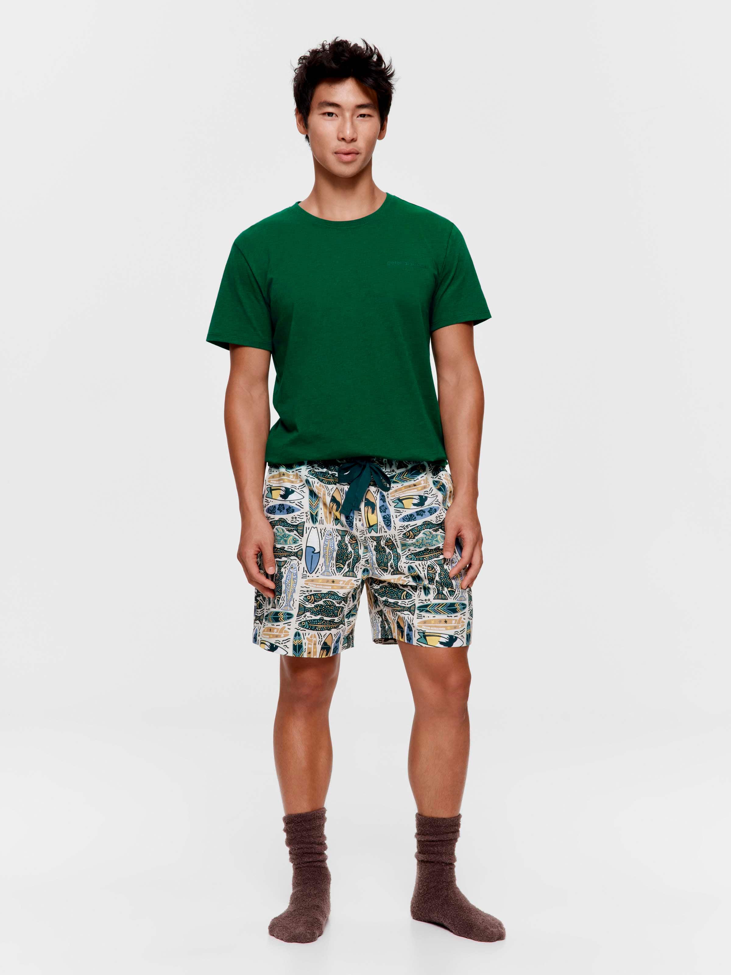 Fish 100% Cotton Mid Short