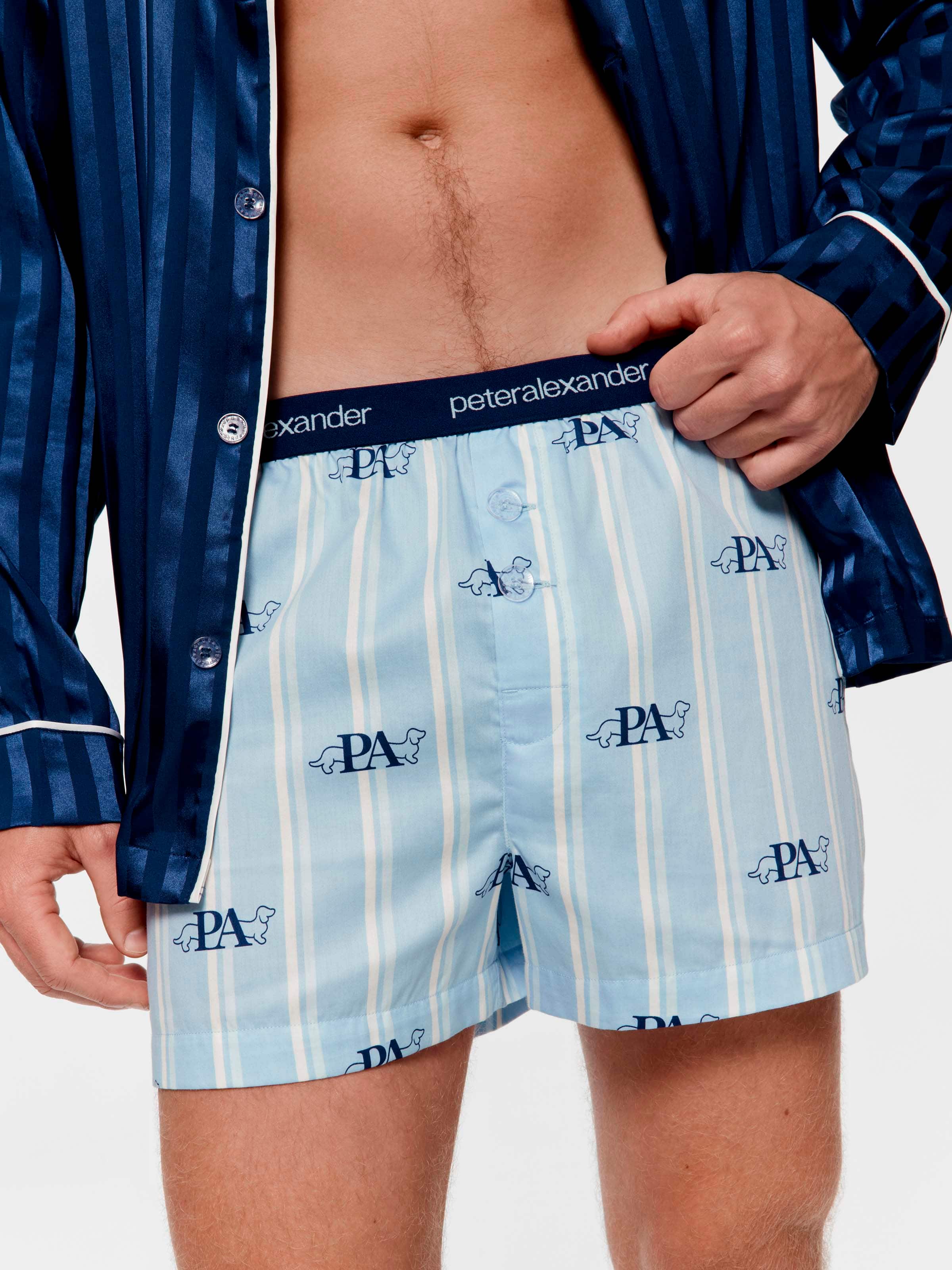 Penny Blue Stripe 100% Cotton Boxer Short