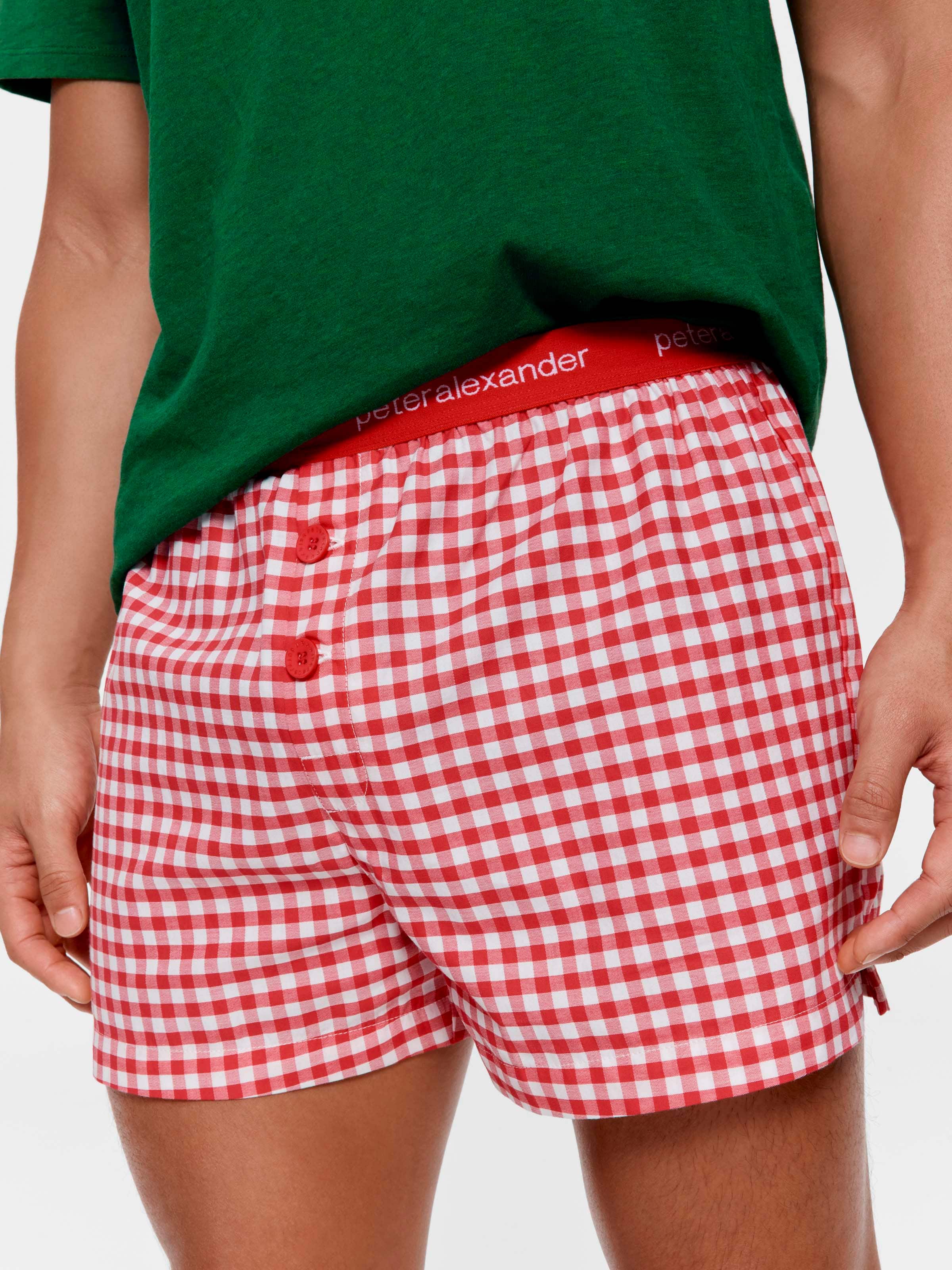 Red Picnic Check 100% Cotton Boxer Short