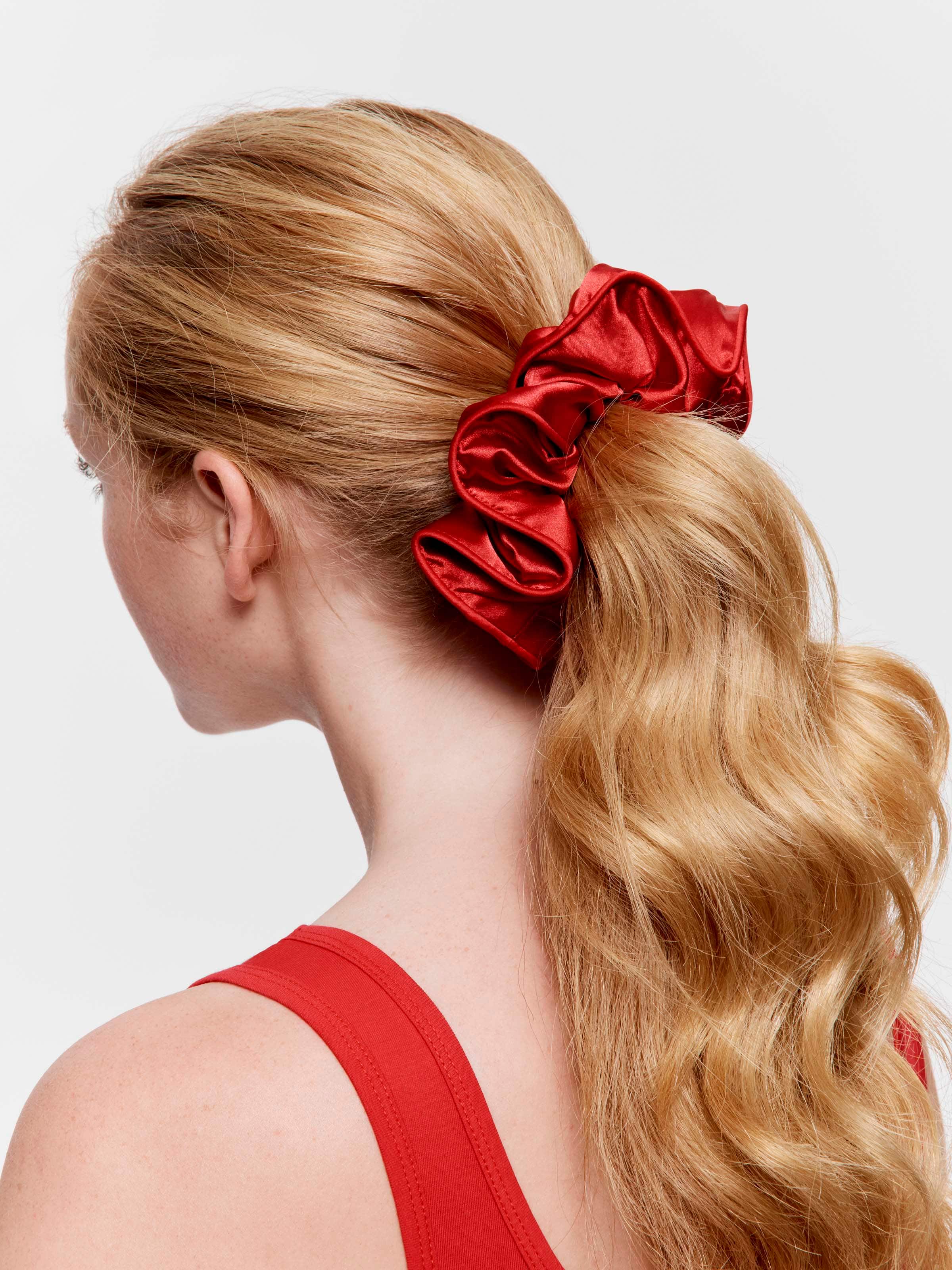 Red Chic Satin Scrunchie