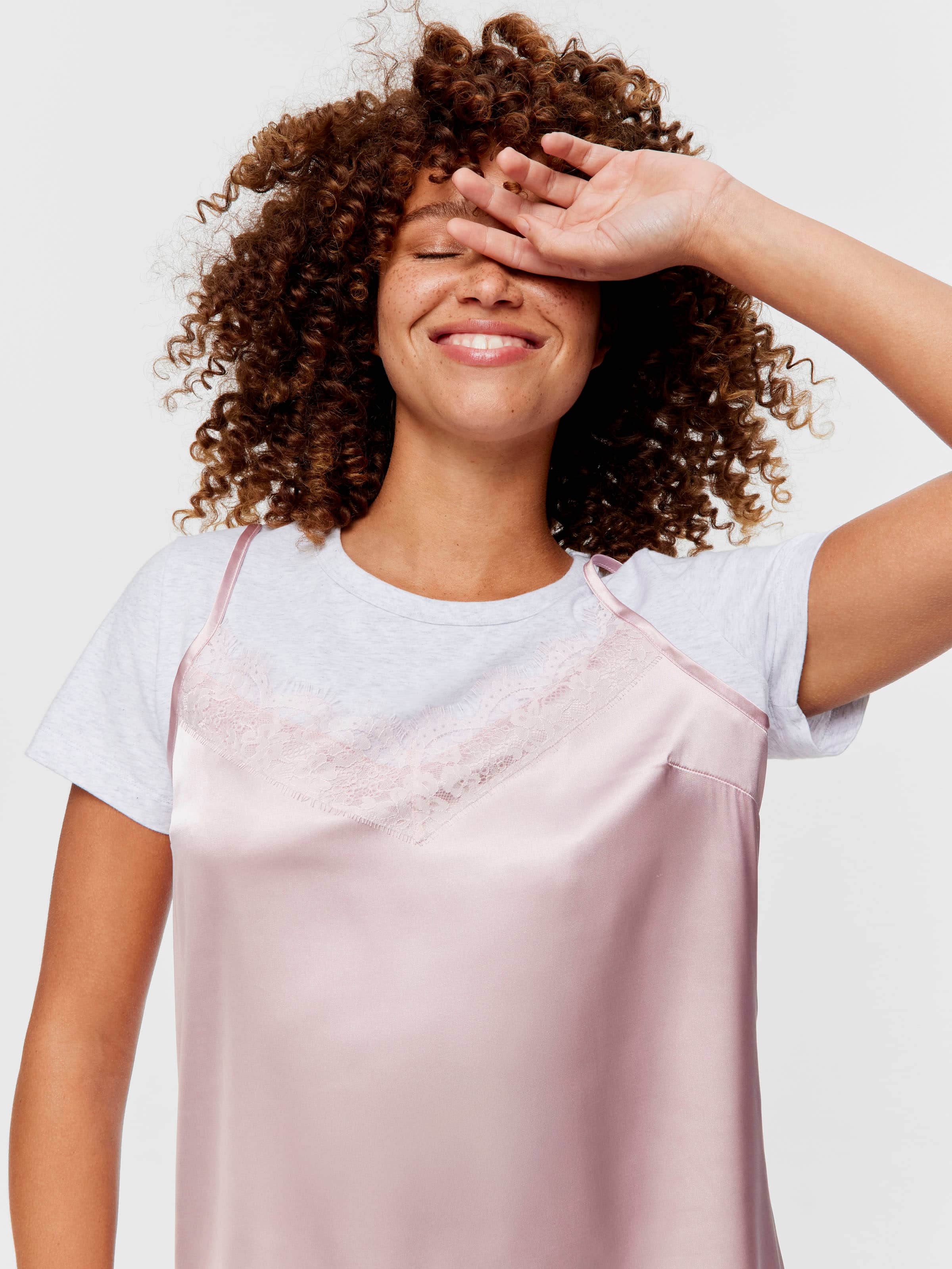 T-Shirt Satin Slip Nightie