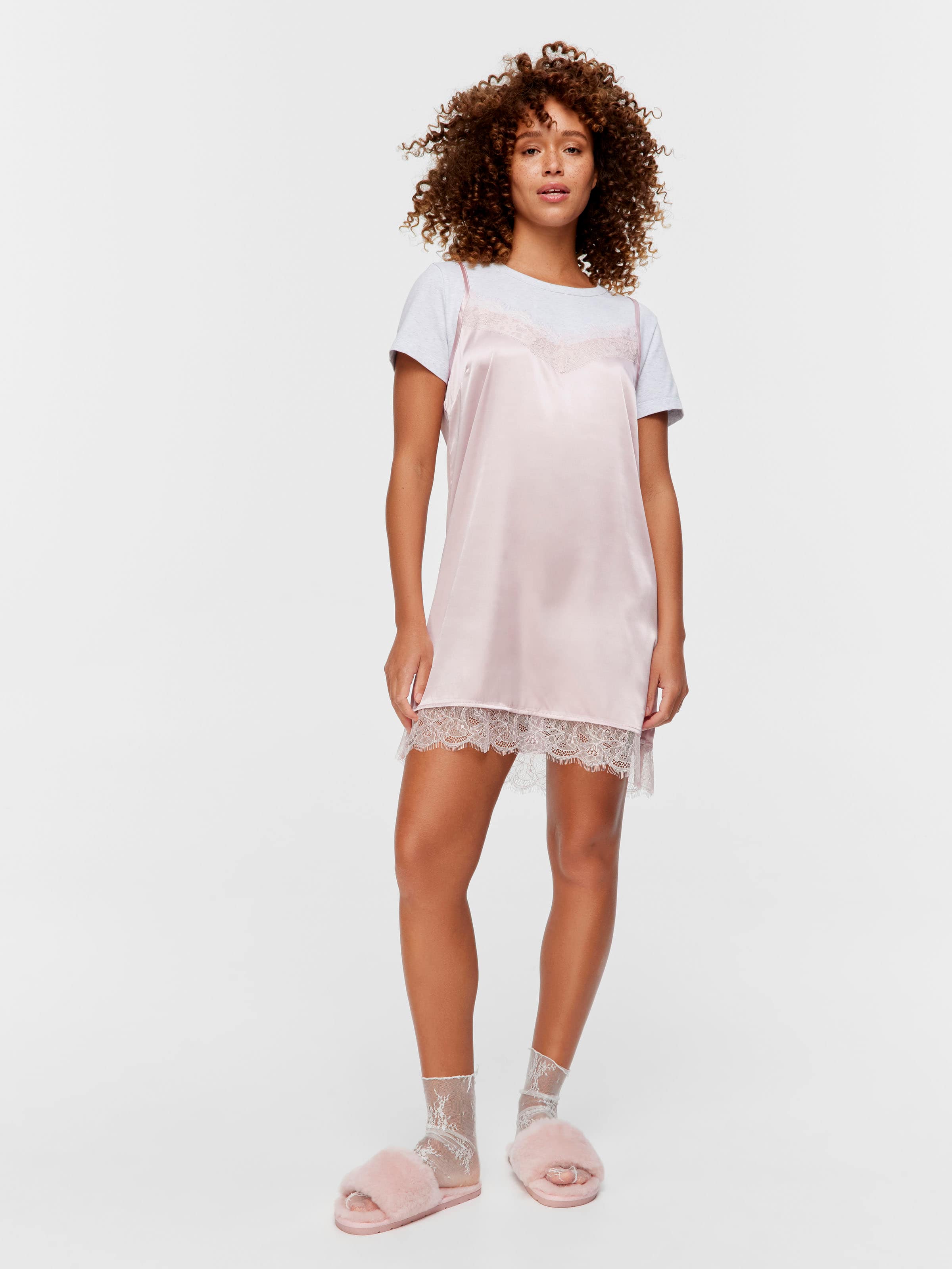 T-Shirt Satin Slip Nightie