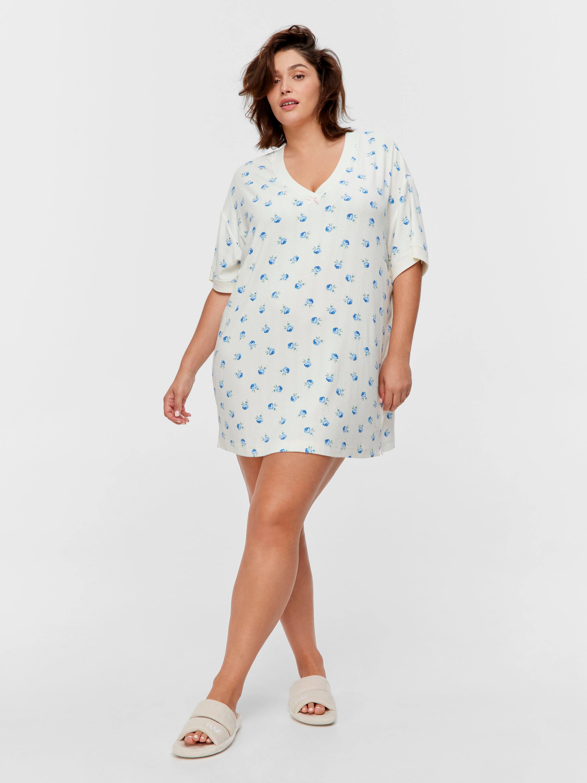P.A. Plus Ditsy Floral Pointelle Sleep Tee