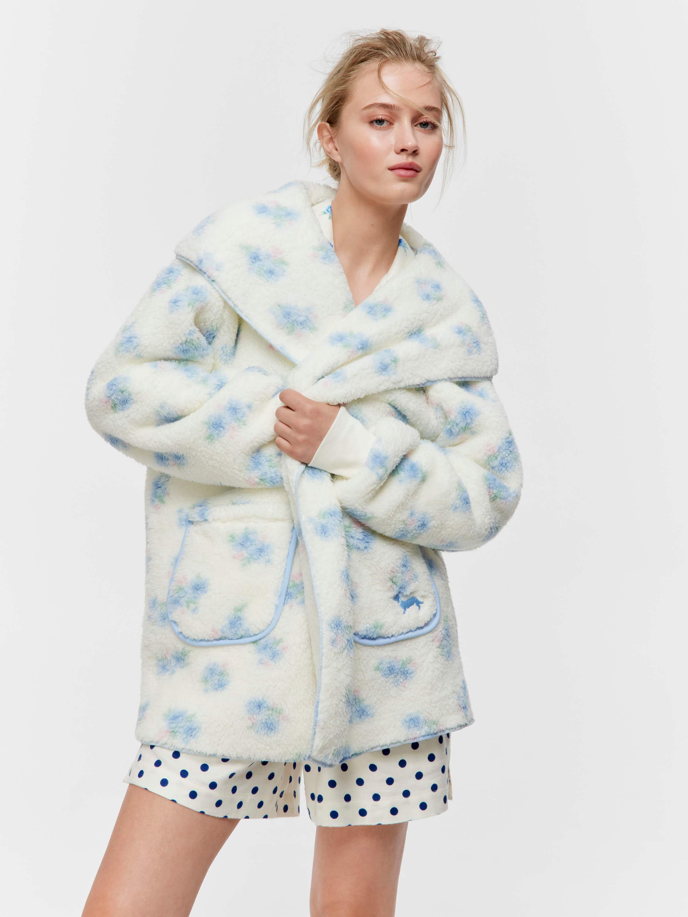 Ditsy Floral Fleece Shrug Gown