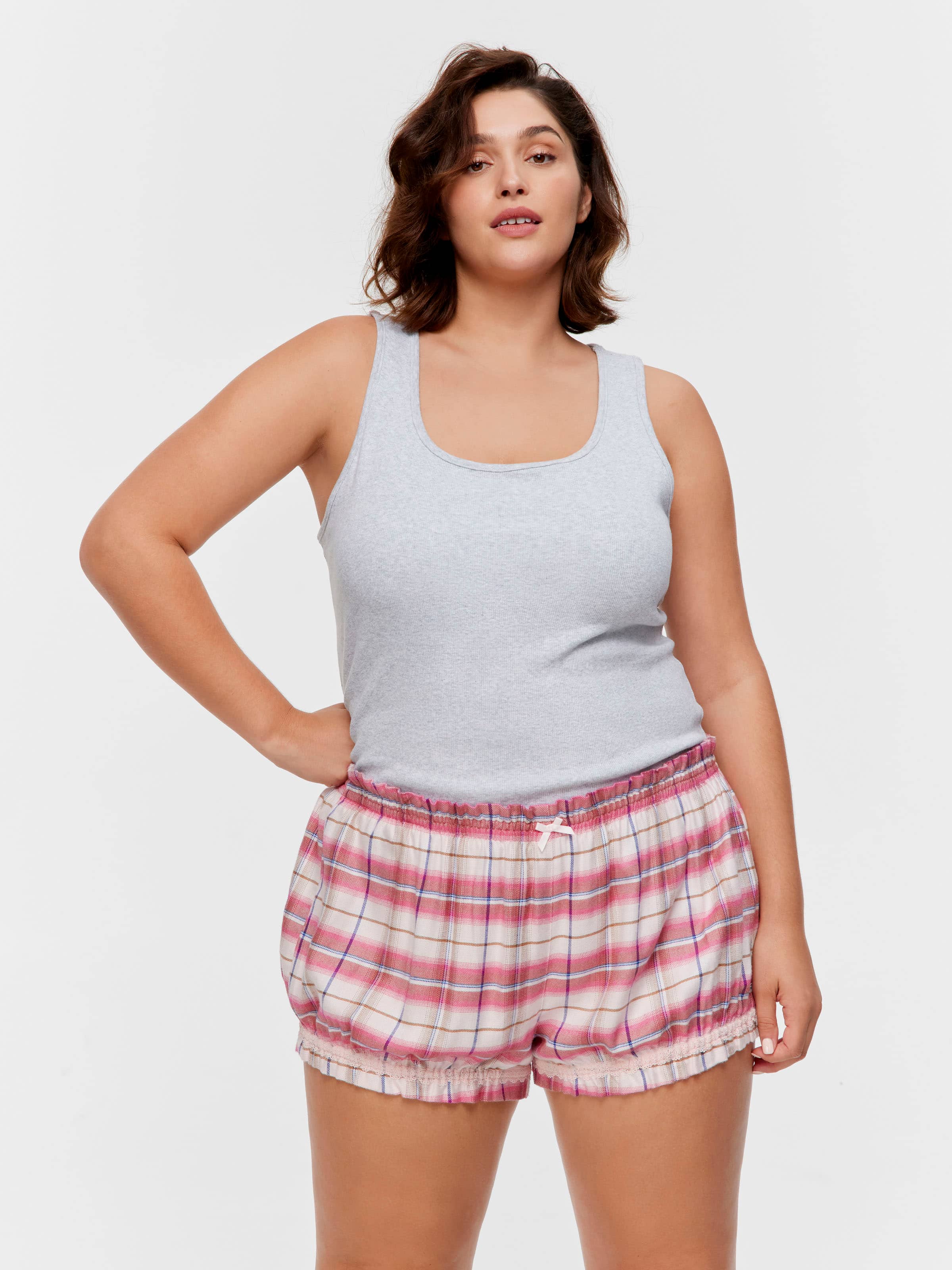 P.A. Plus Hot Pink Check Bloomer Short