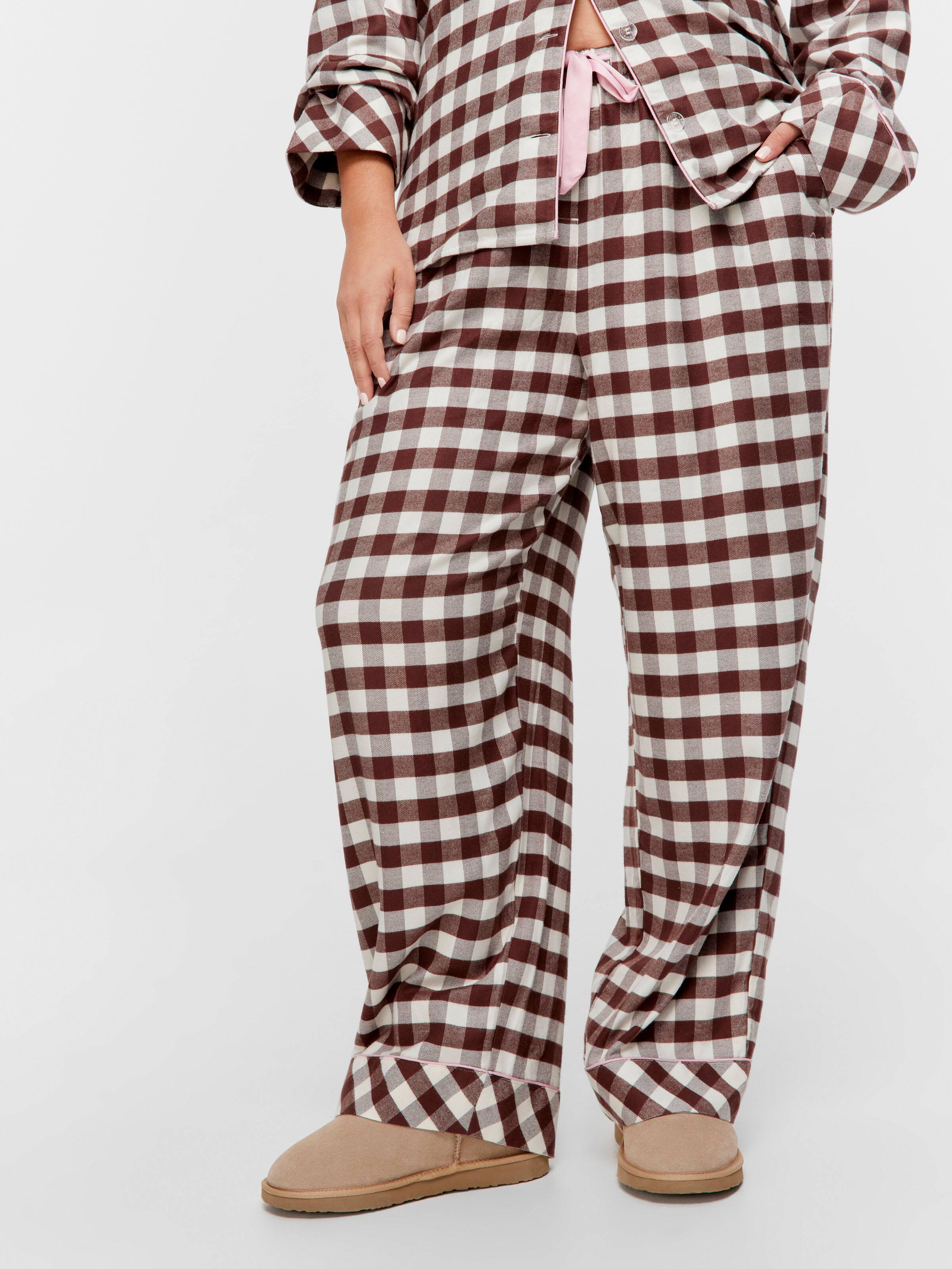 P.A. Plus Chocolate Gingham Viscose Flannelette Classic Pj Pant
