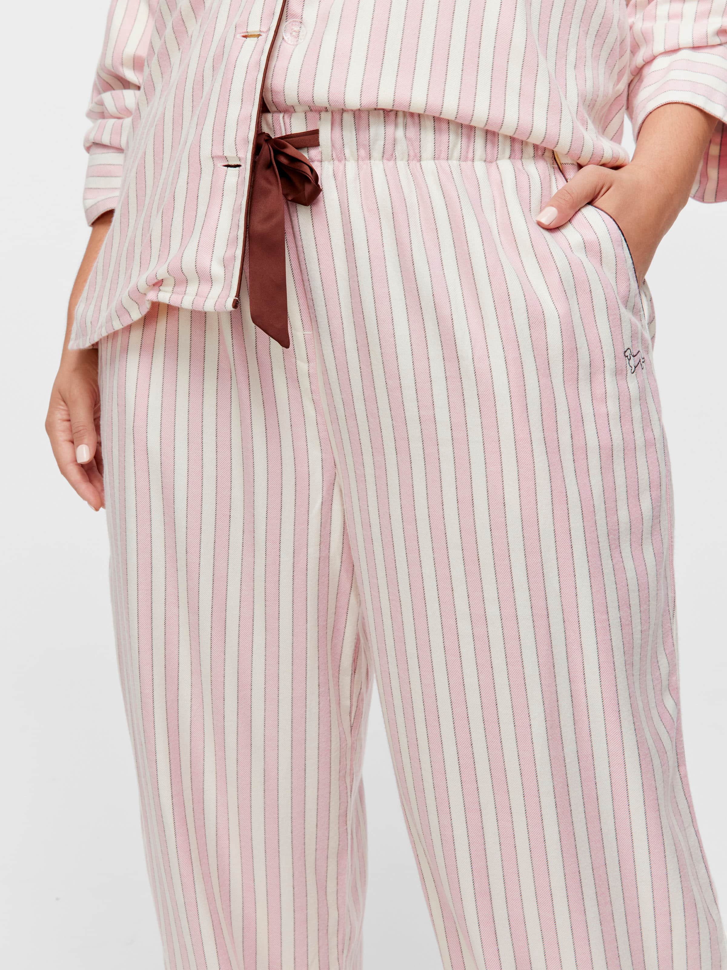 P.A. Plus Pink Stripe Viscose Flannelette Classic Pj Pant