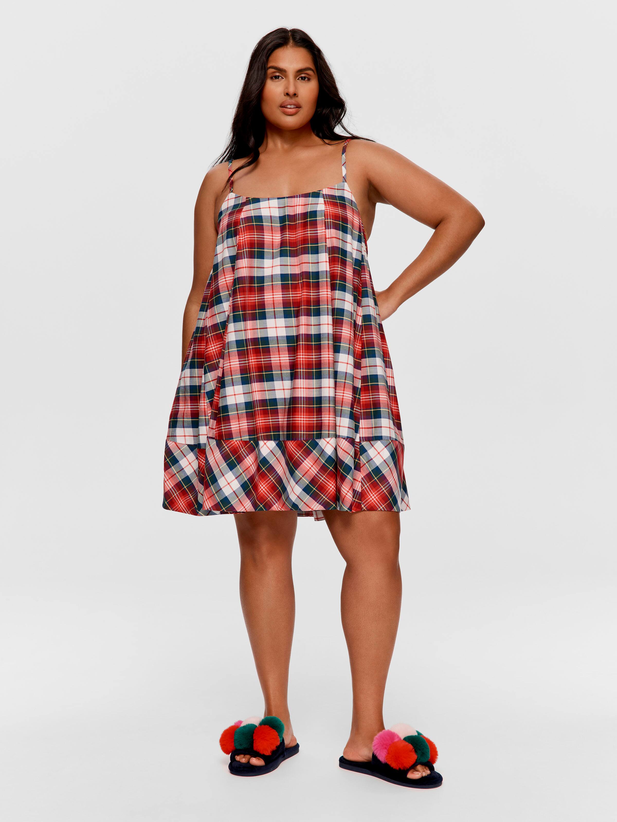 P.A. Plus Tartan 100% Cotton Babydoll Nightie