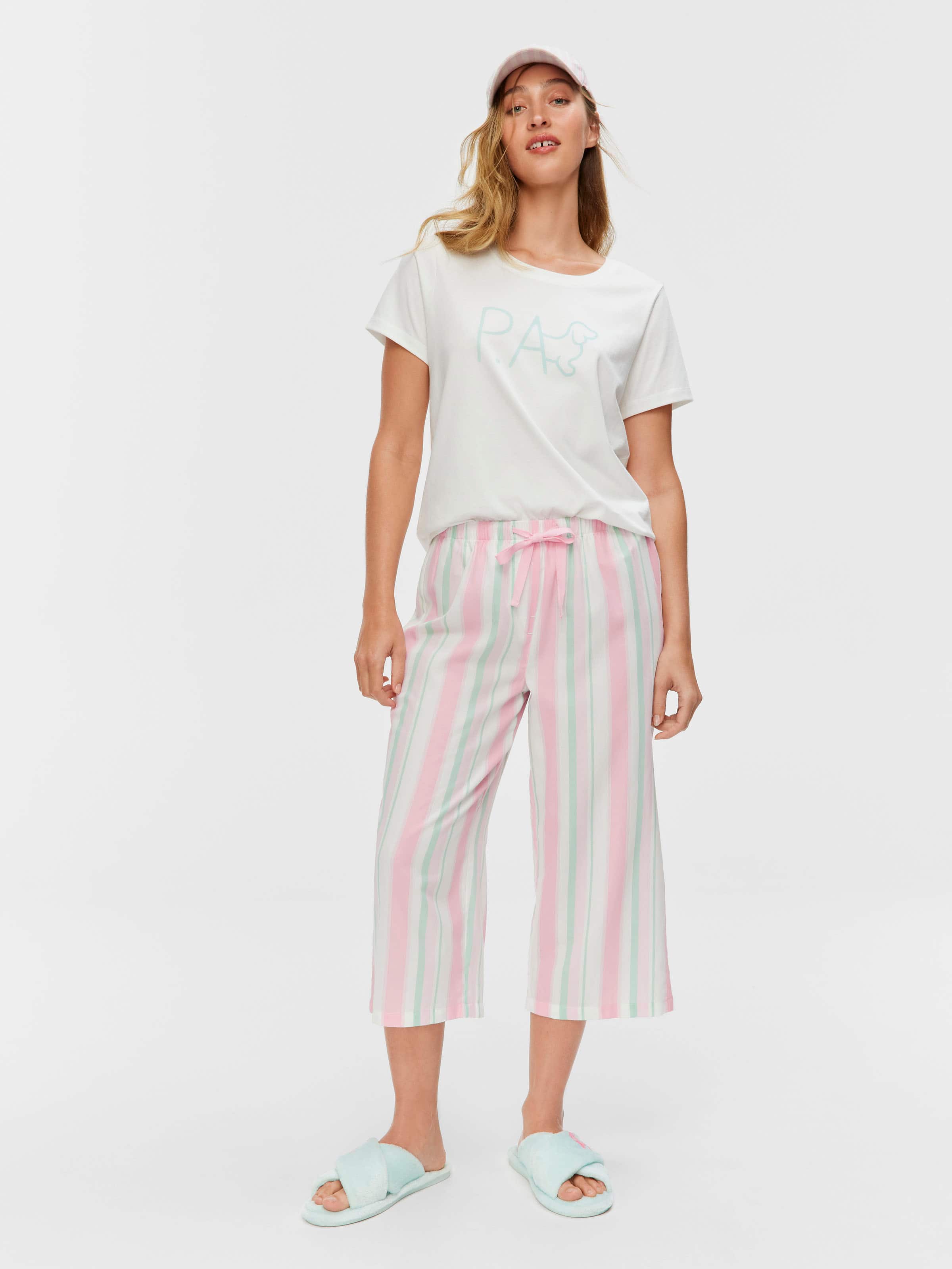 Summer Stripe 100% Cotton 3/4 Pj Pant