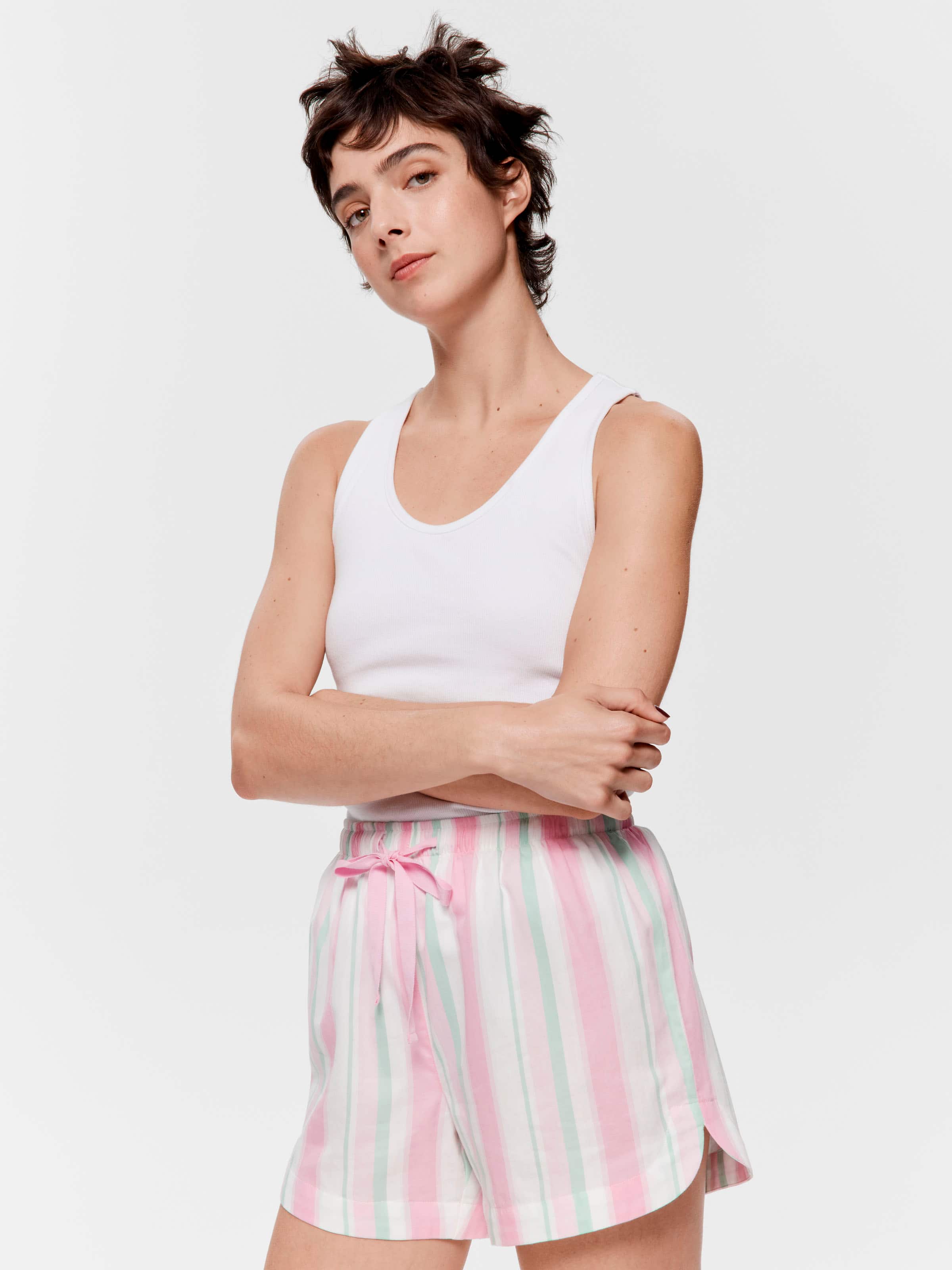 Summer Stripe 100% Cotton Gerri Short