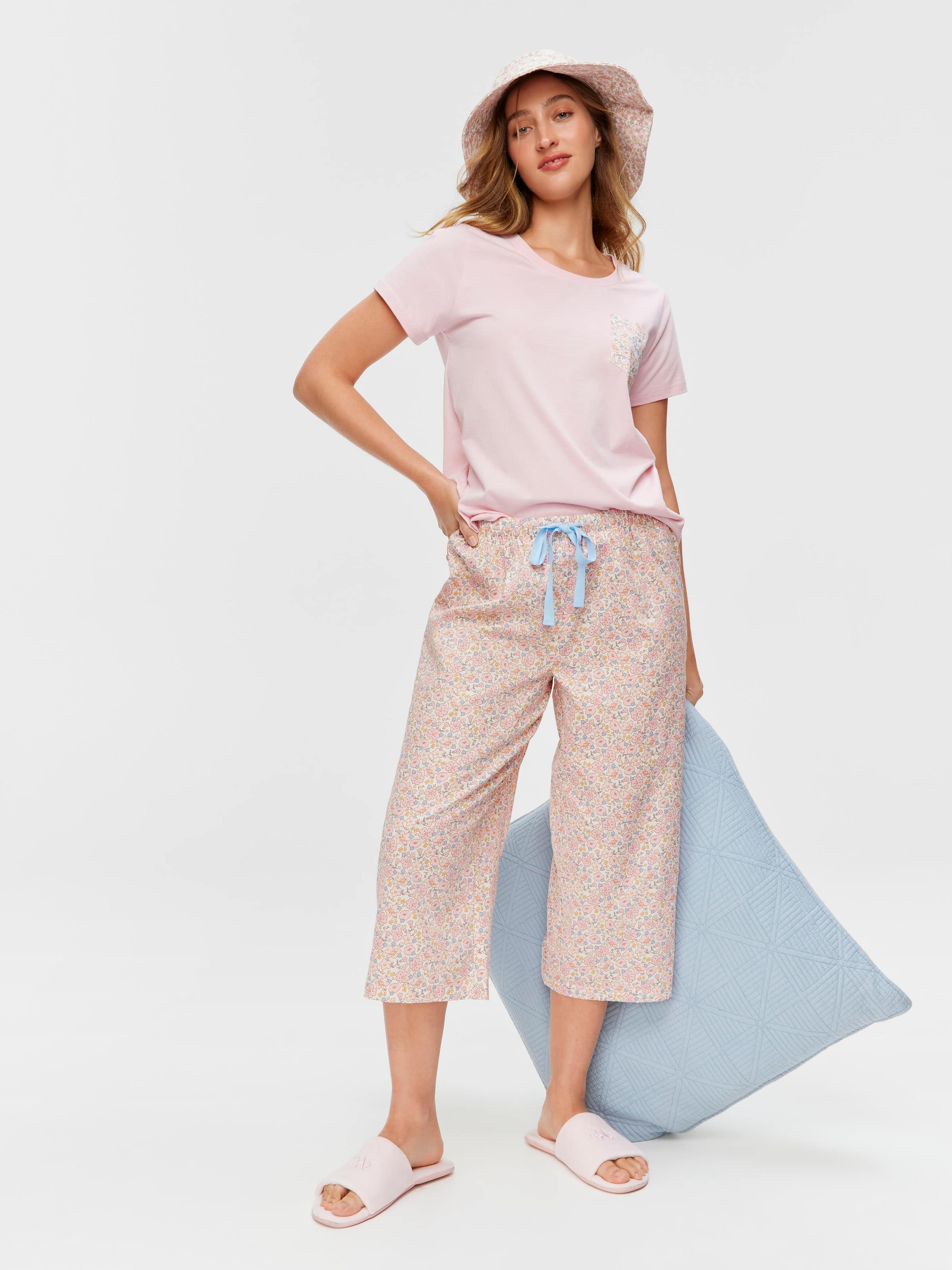 Vintage Floral 100% Cotton 3/4 Pj Pant