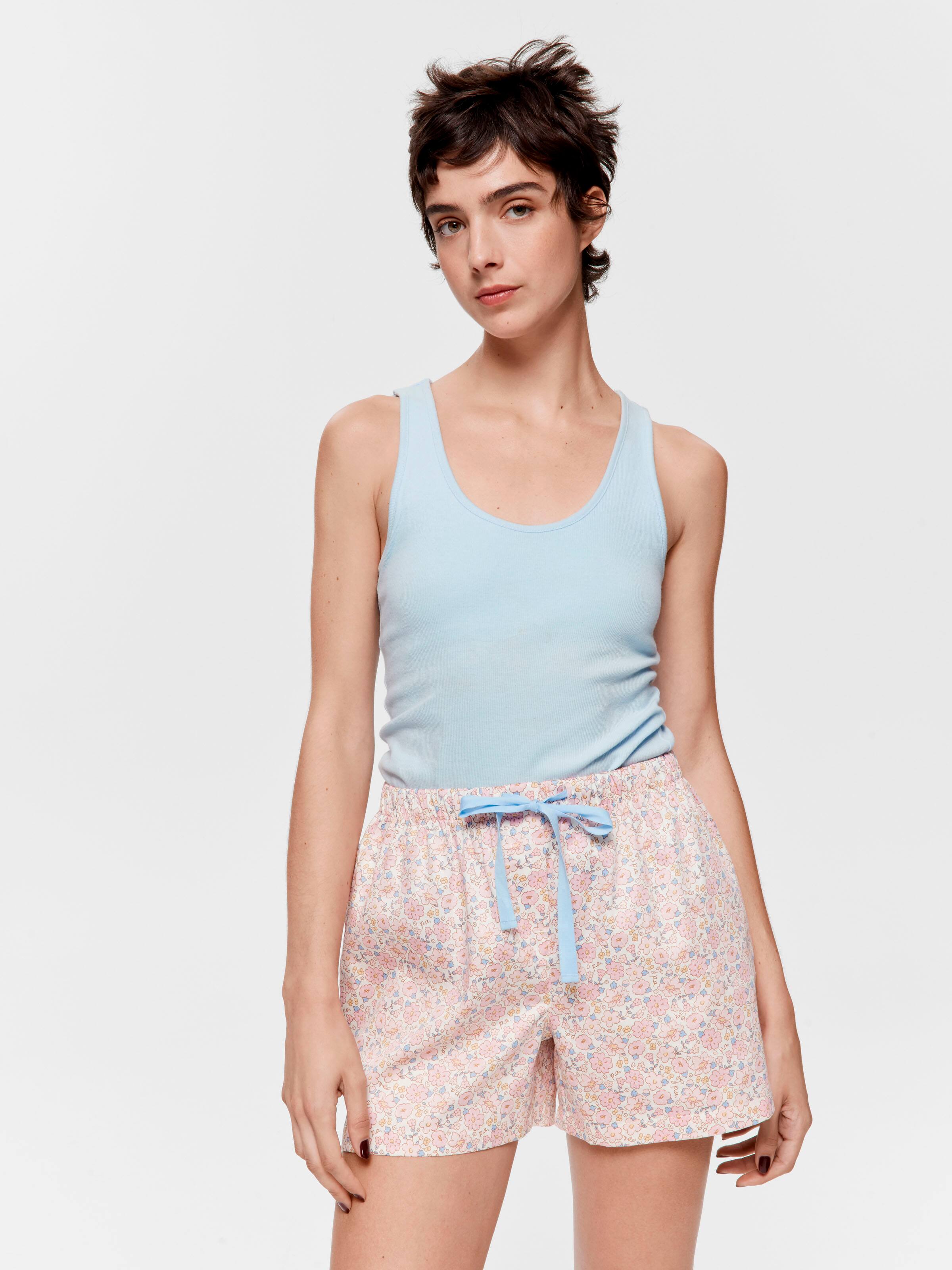 Vintage Floral 100% Cotton Mid Short