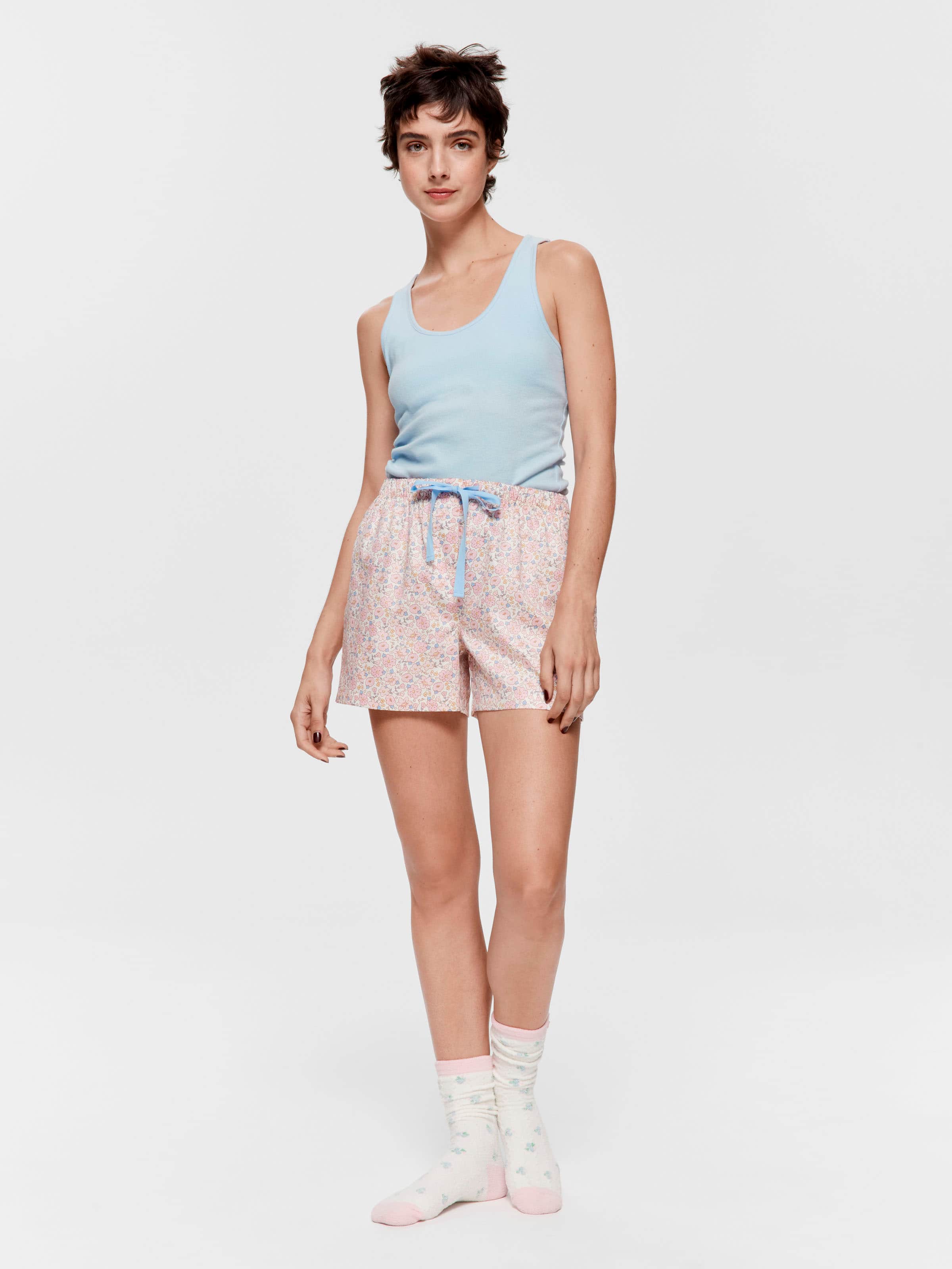 Vintage Floral 100% Cotton Mid Short