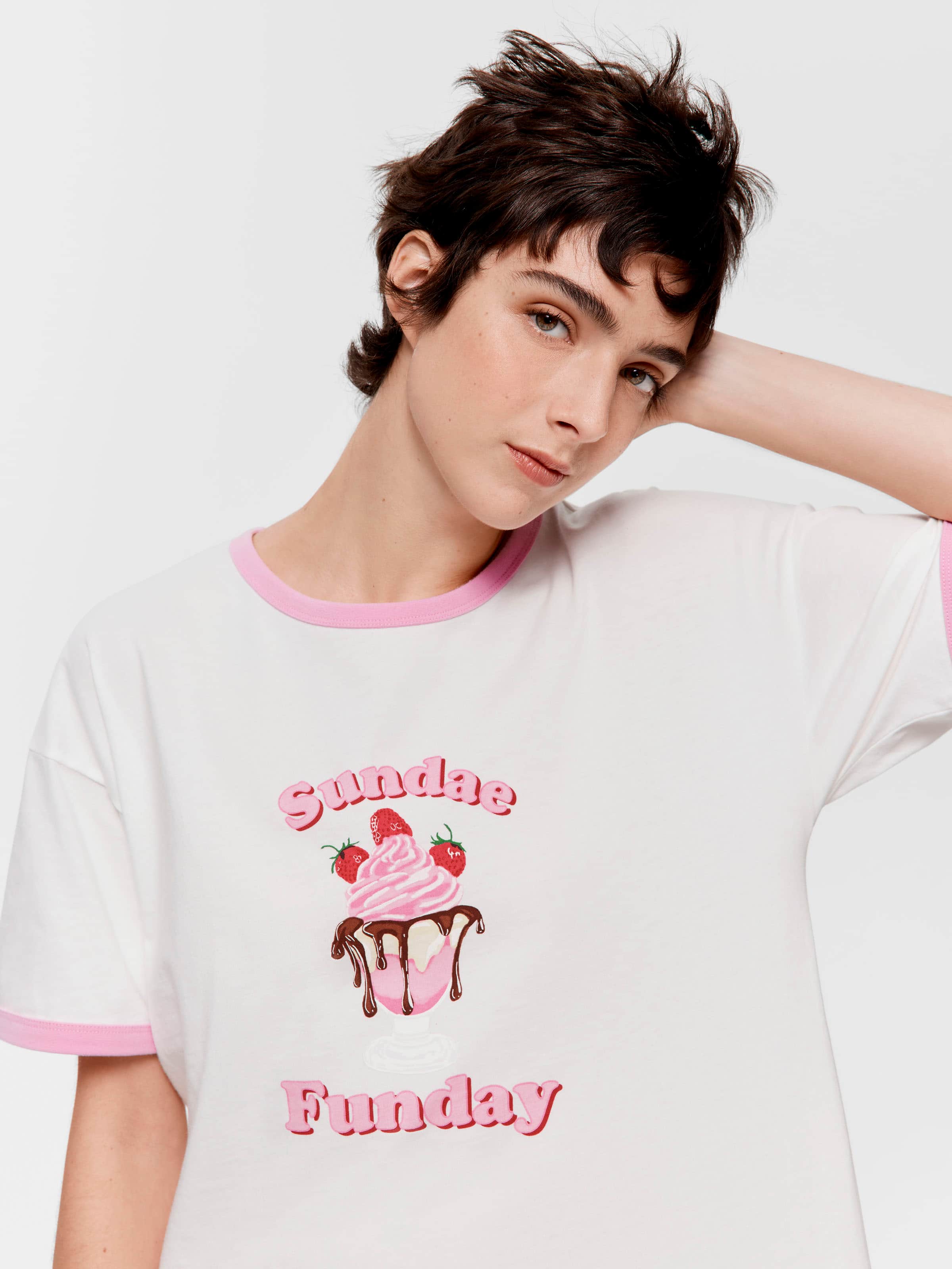 Ice Cream Sundae 100% Cotton Oversized Tee