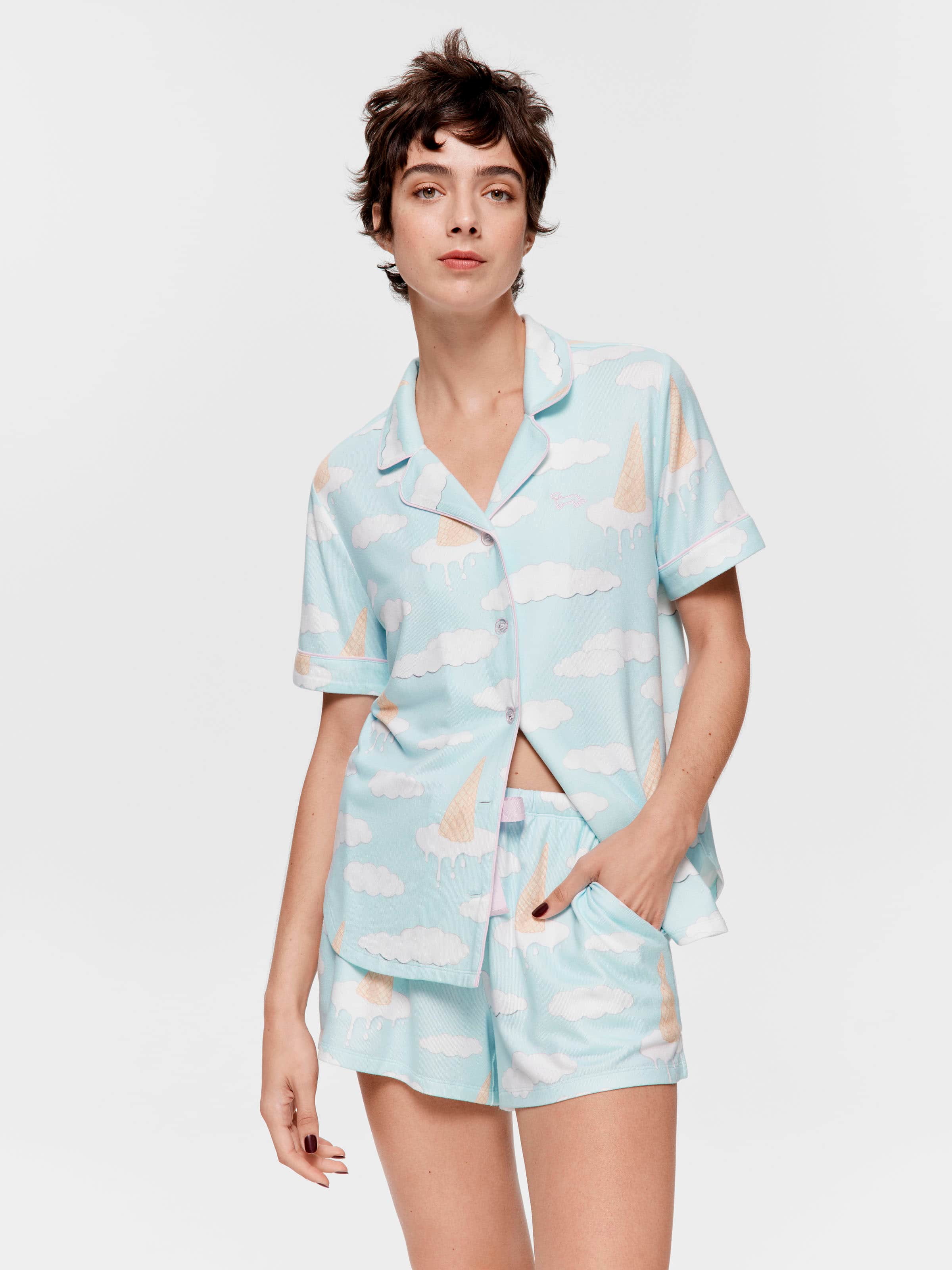 Ice Cream Cloud Plush Shortie Pj Set