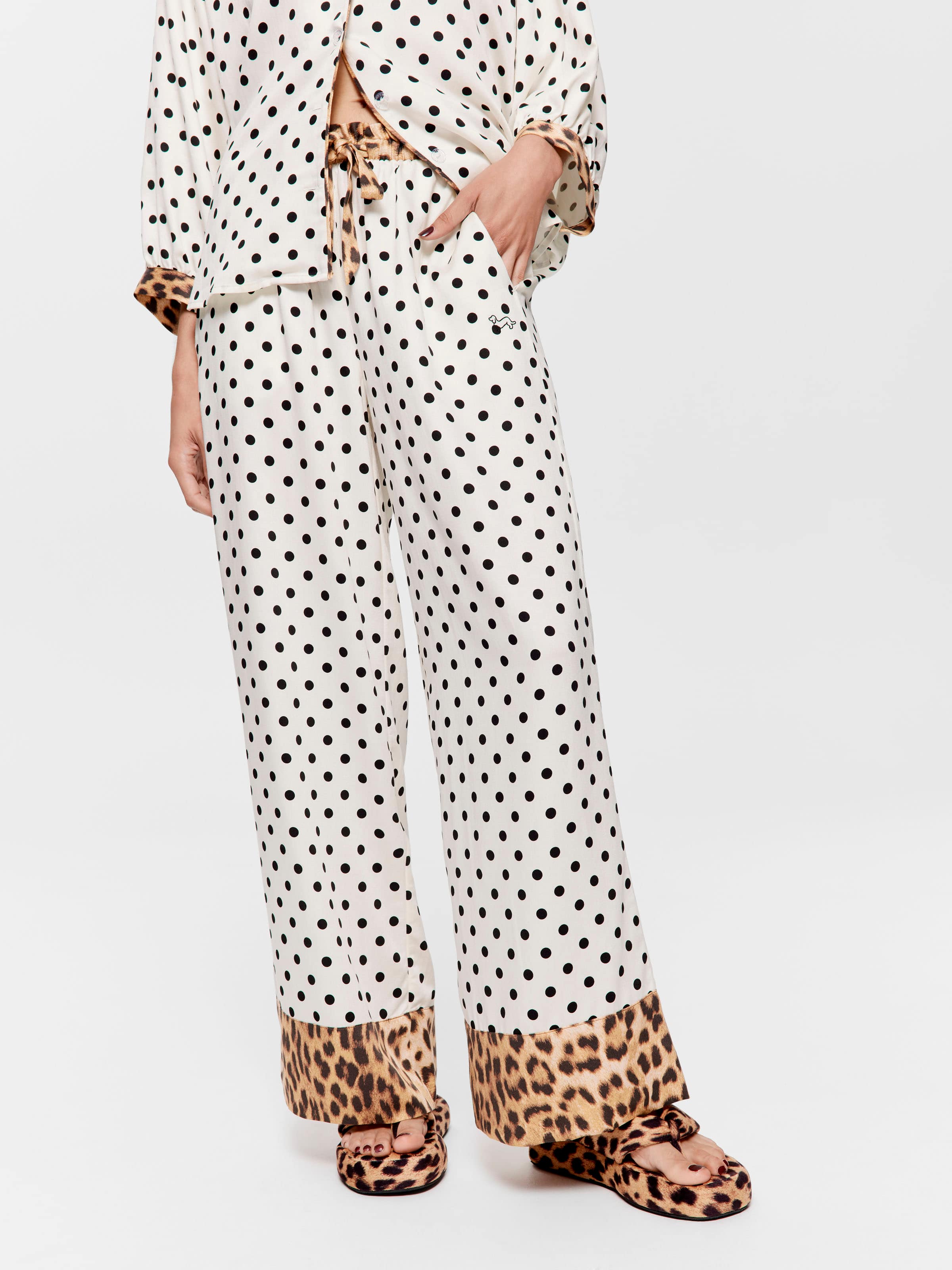 Leopard Spot Long Wide Fashion Pj Pant