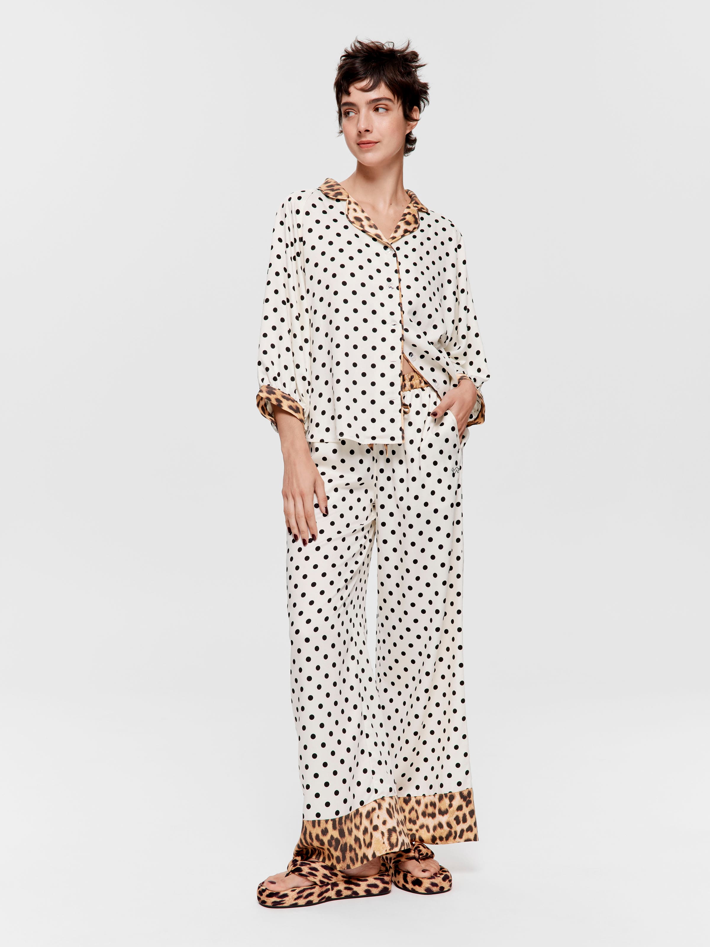Leopard Spot Long Wide Fashion Pj Pant