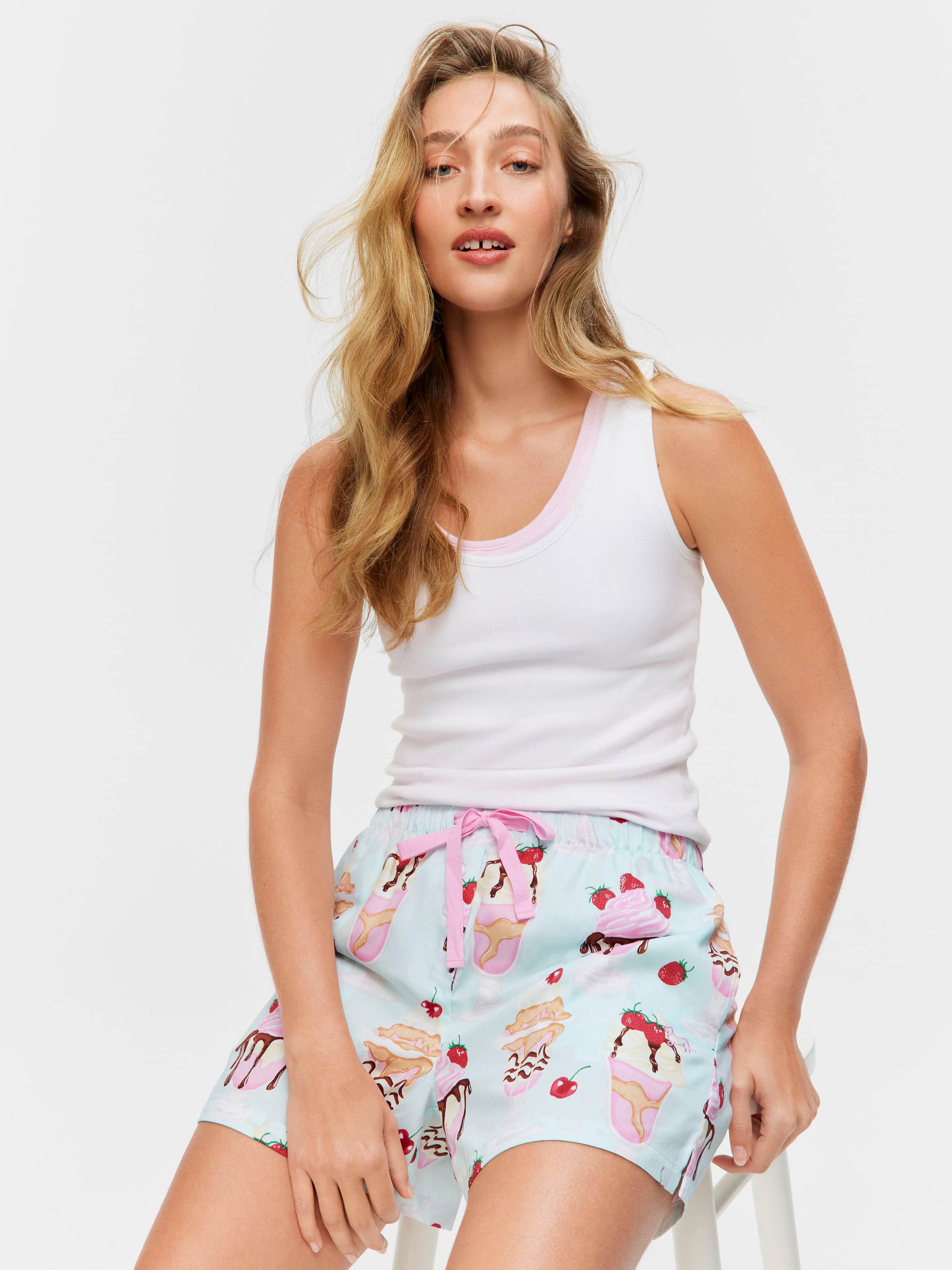 Ice Cream Sundae 100% Cotton Mid Short