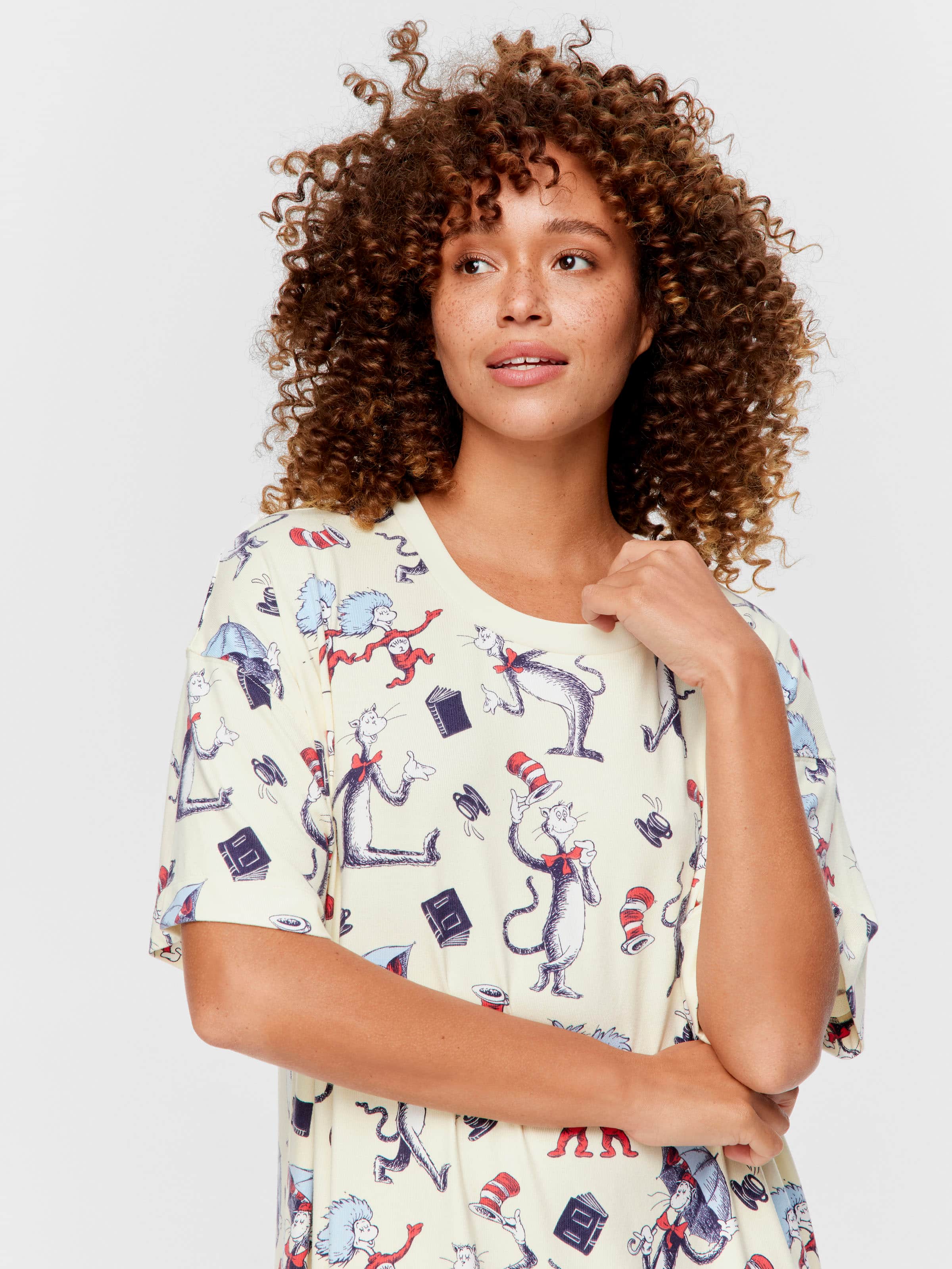 Dr Seuss Plush Split Hem Sleep Tee