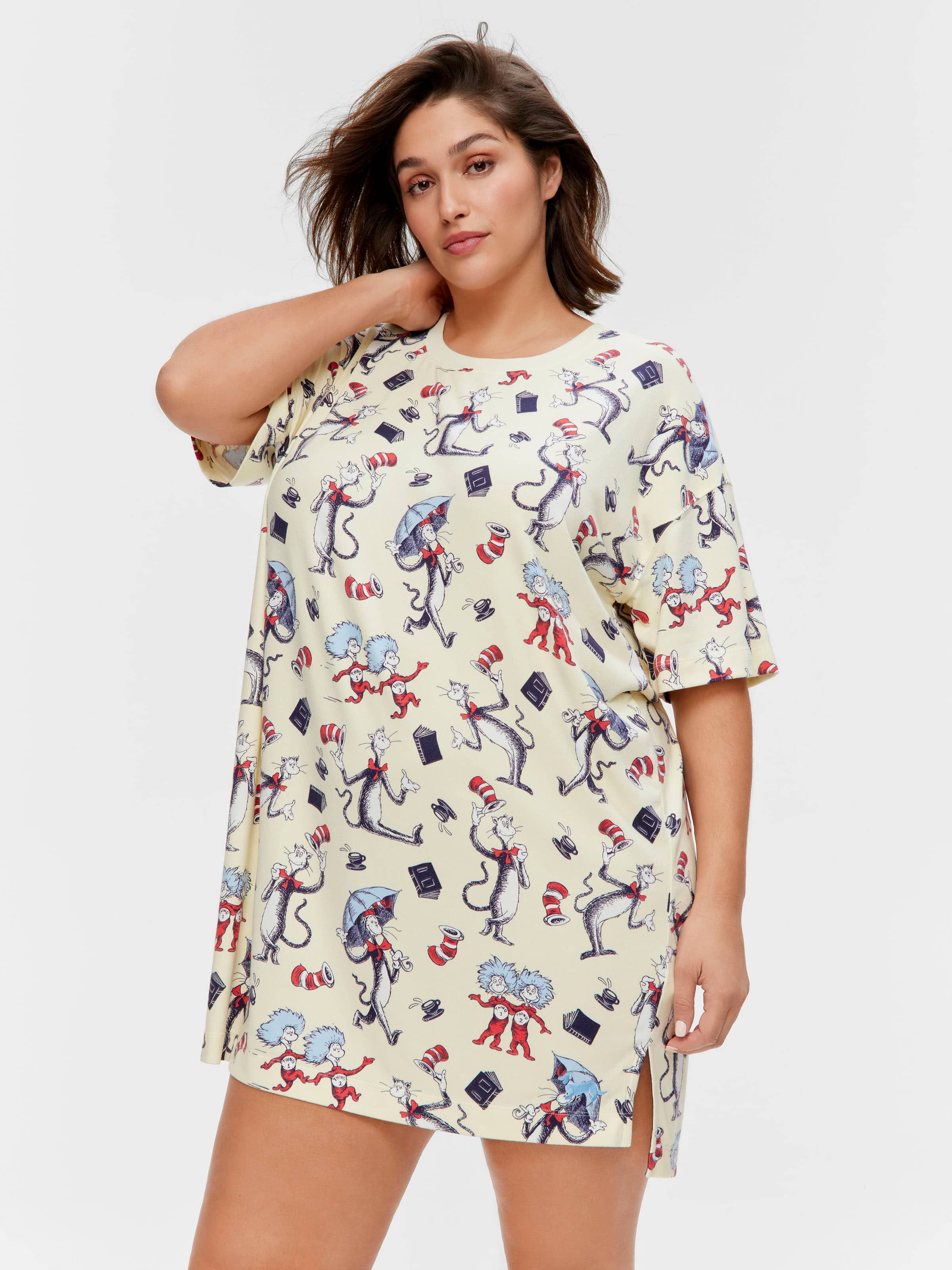 P.A. Plus Dr Seuss Plush Split Hem Sleep Tee