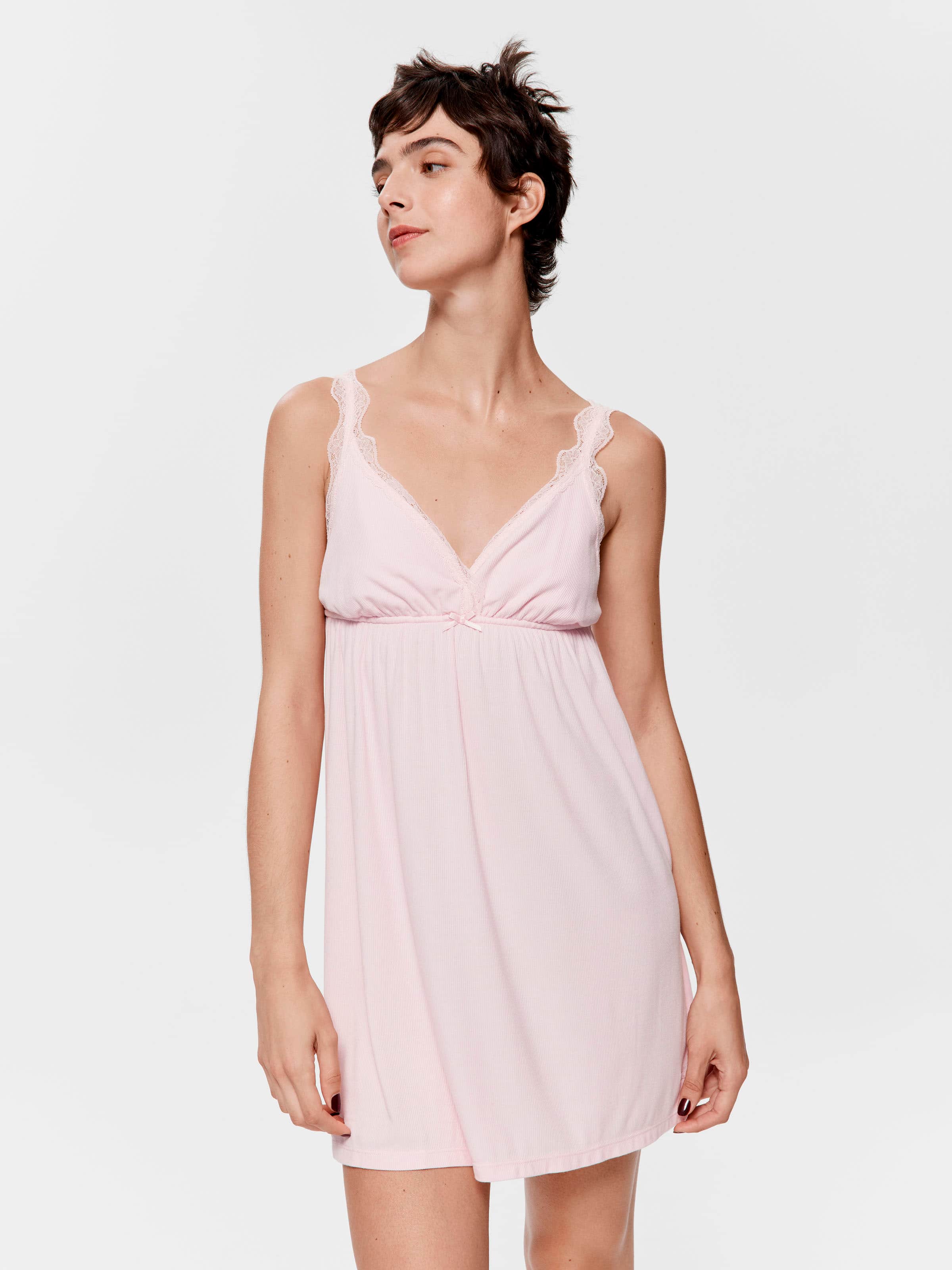 Pink Babydoll Rib Nightie