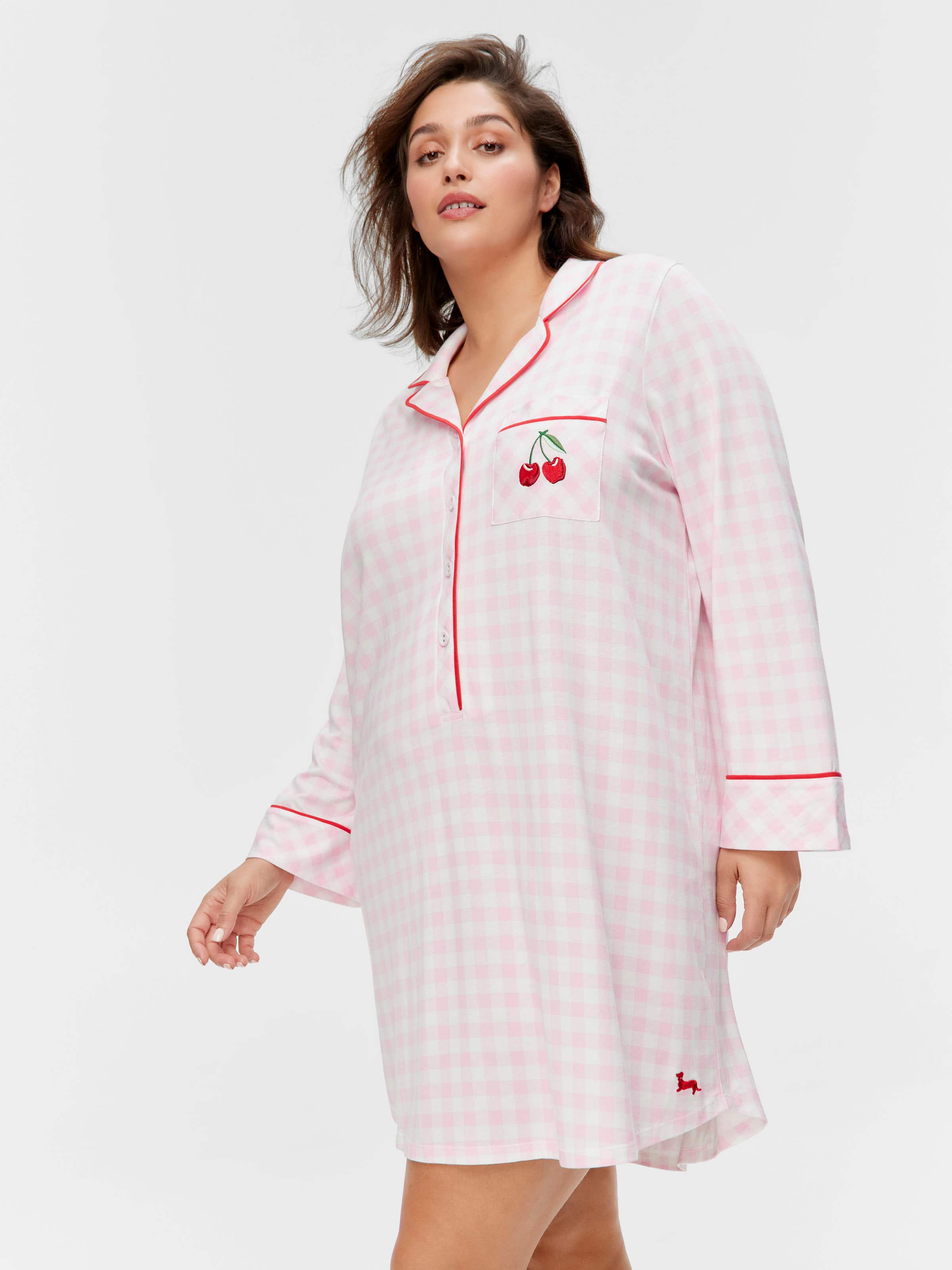 P.A. Plus Cherry On Top Long Sleeve Nightshirt