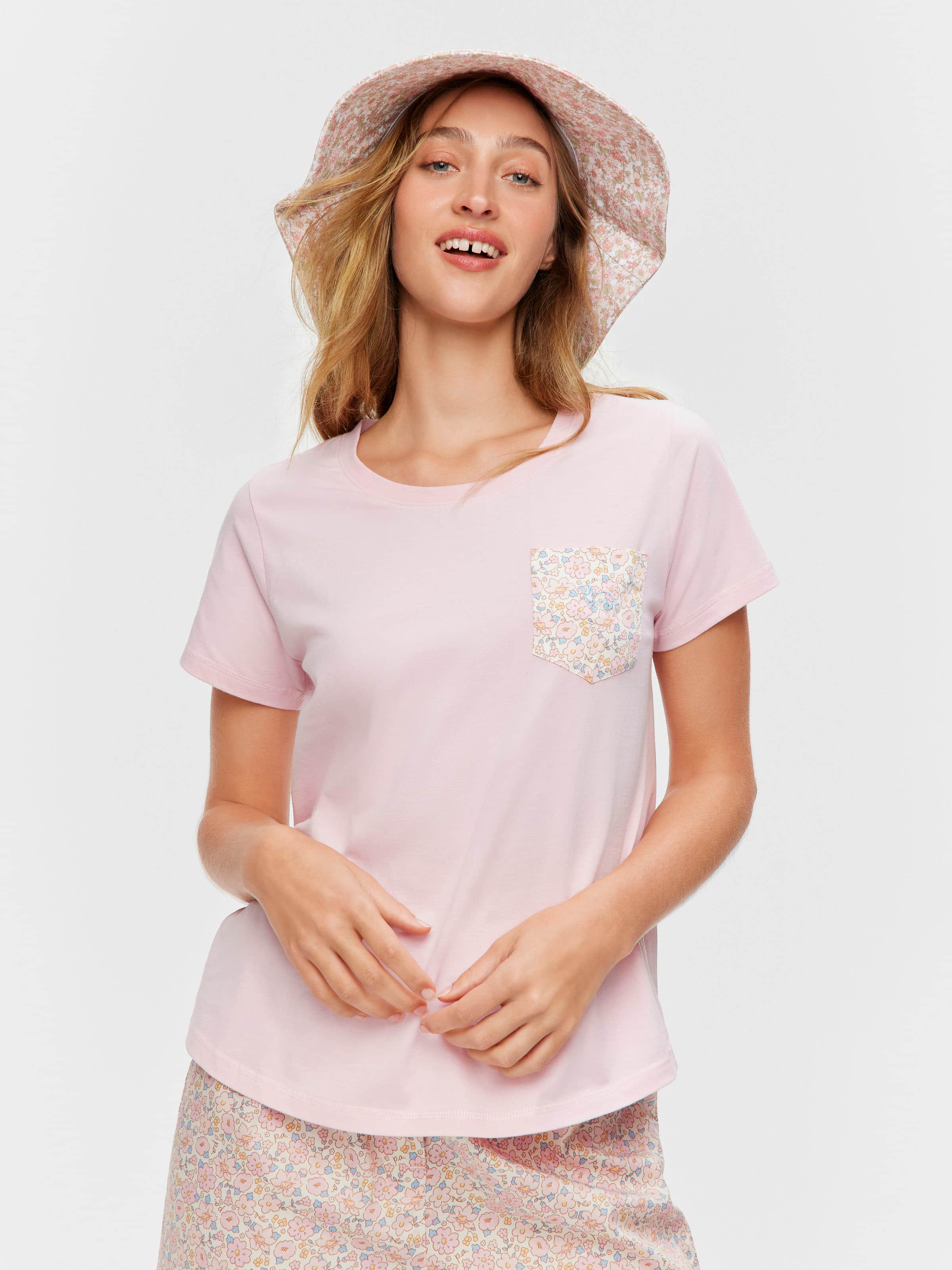 Floral Pocket 100% Cotton Tee