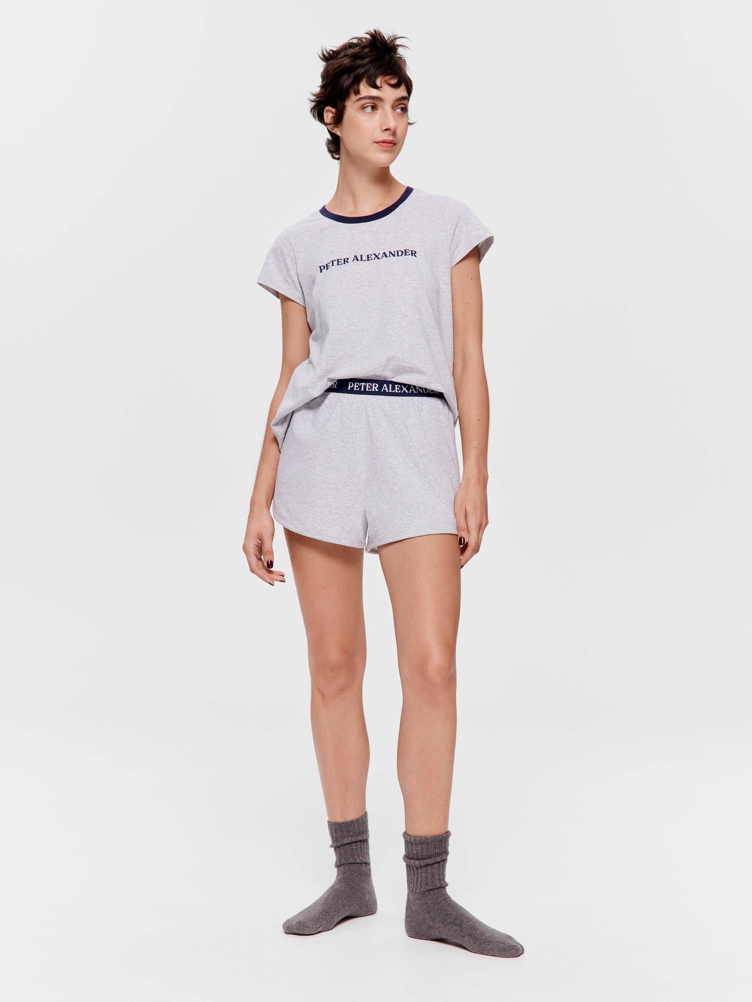 Grey Marle Branded Mid Sporty Short