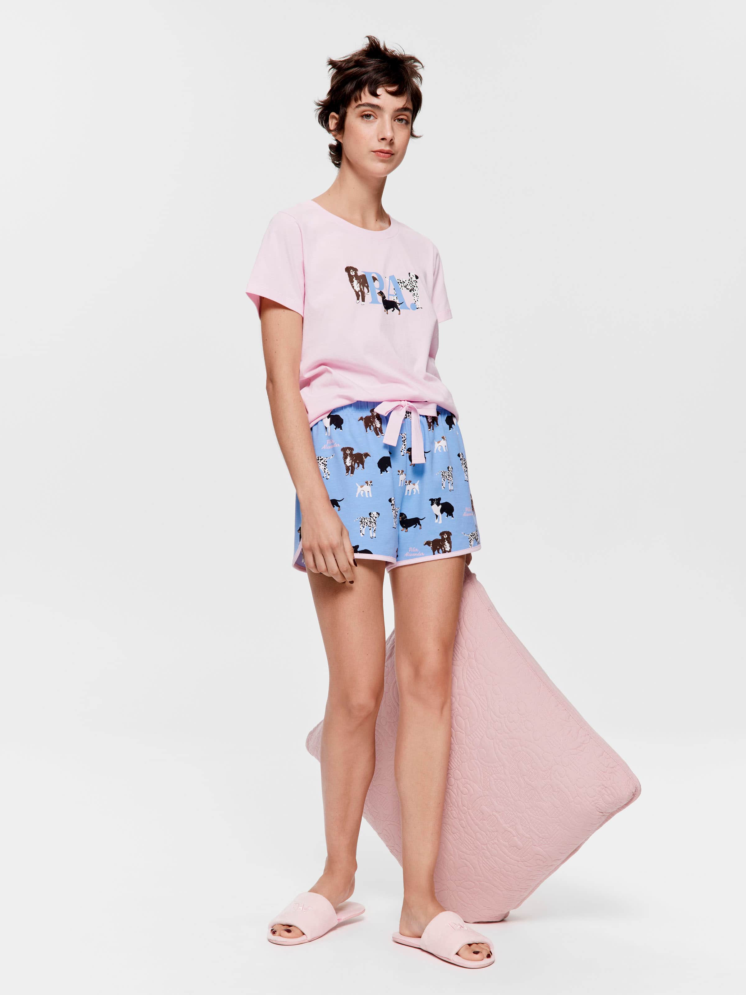 Mixed Dog 100% Cotton Mid Short