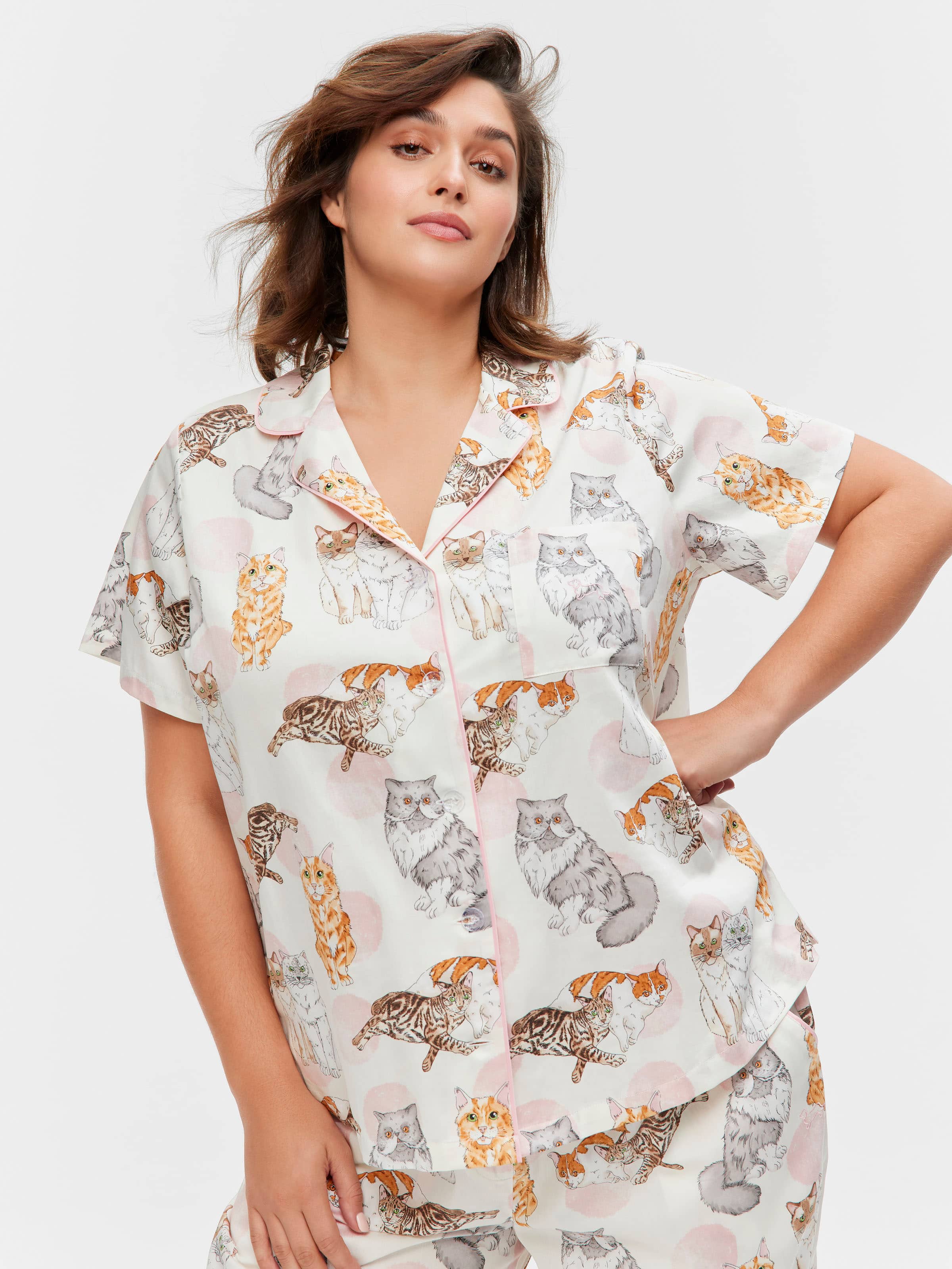 P.A. Plus Cats 100% Cotton Short Sleeve Shirt