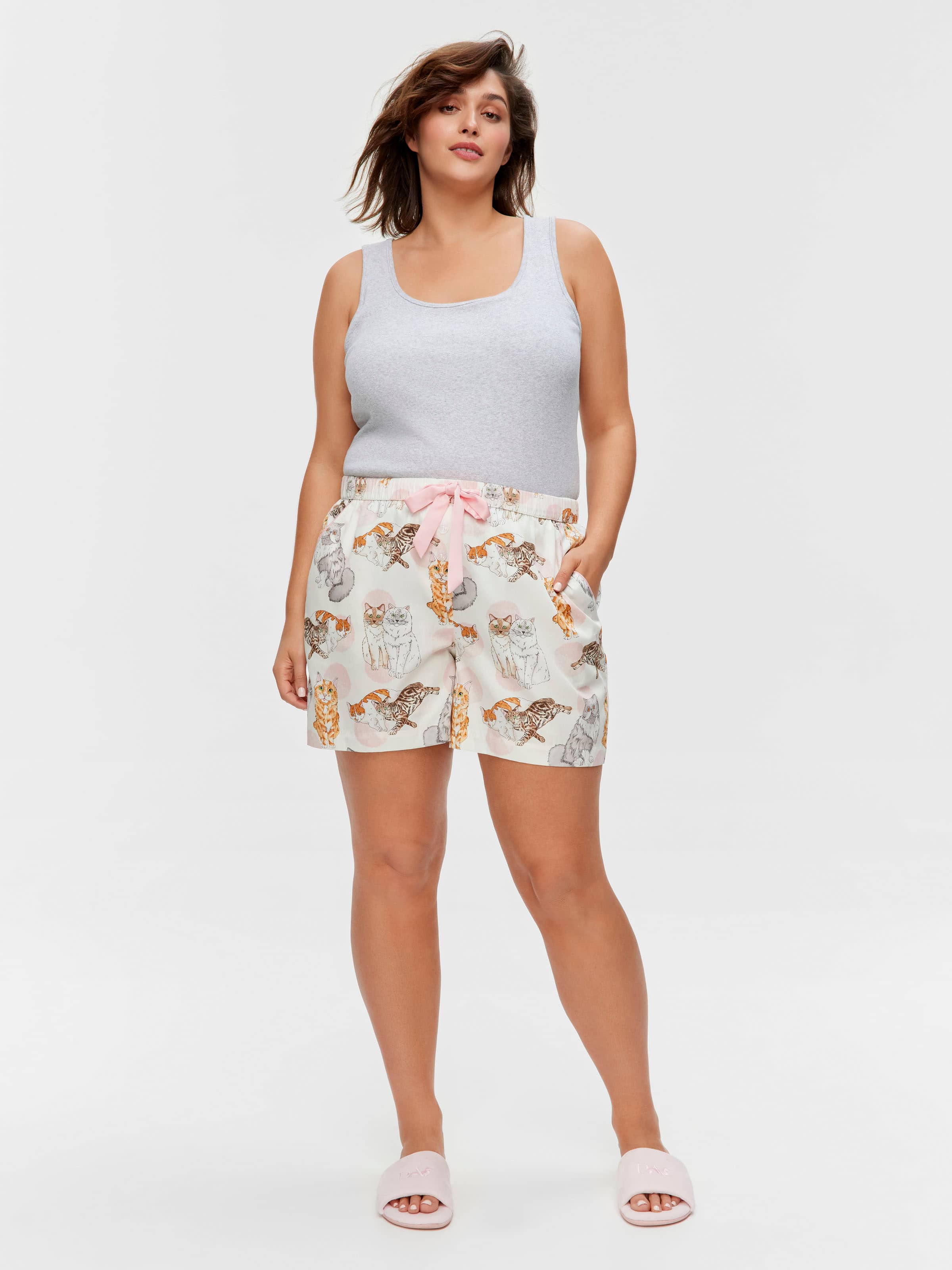 P.A. Plus Cats 100% Cotton Long Short