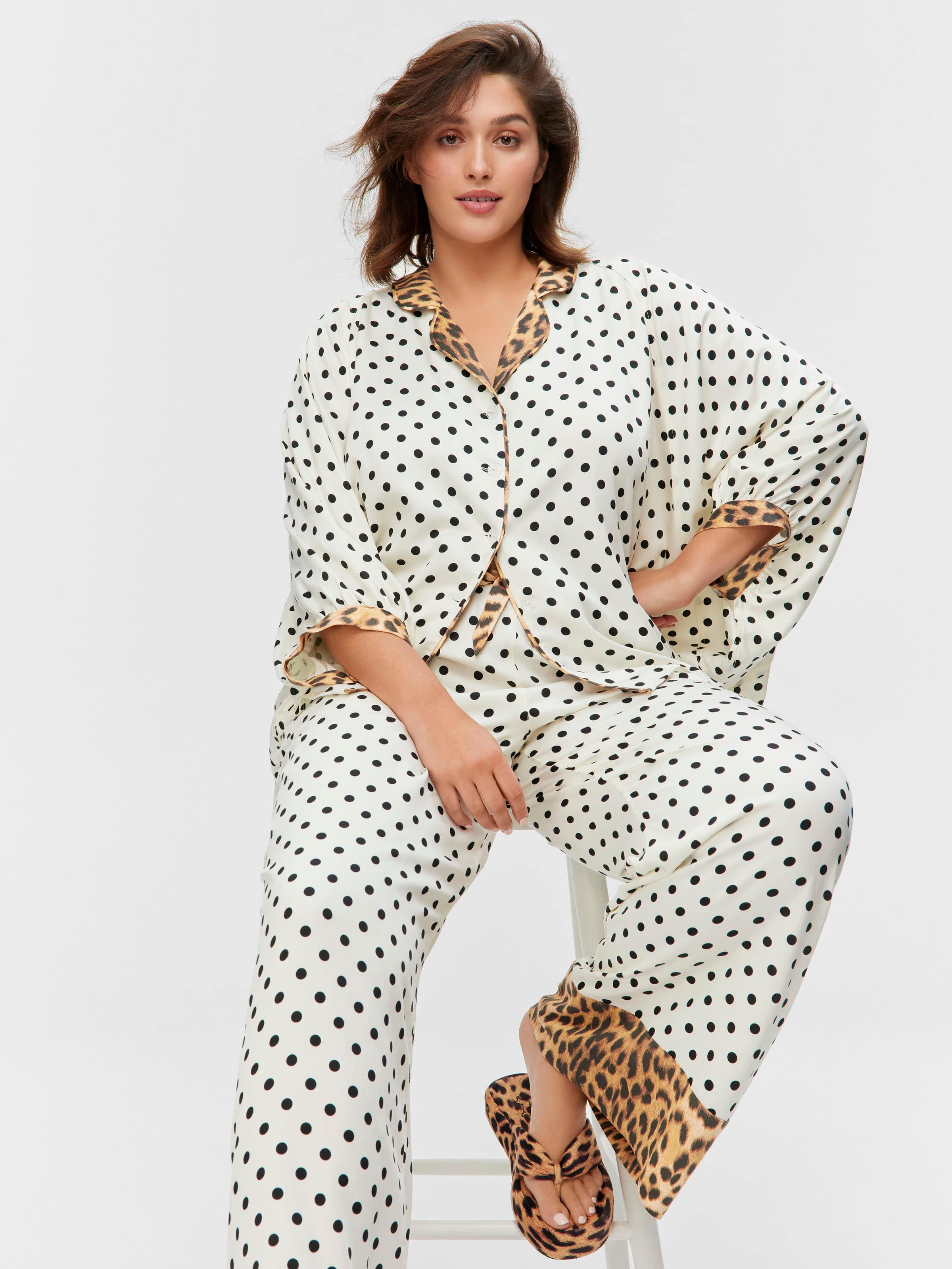 P.A. Plus Leopard Spot Long Wide Fashion Pj Pant