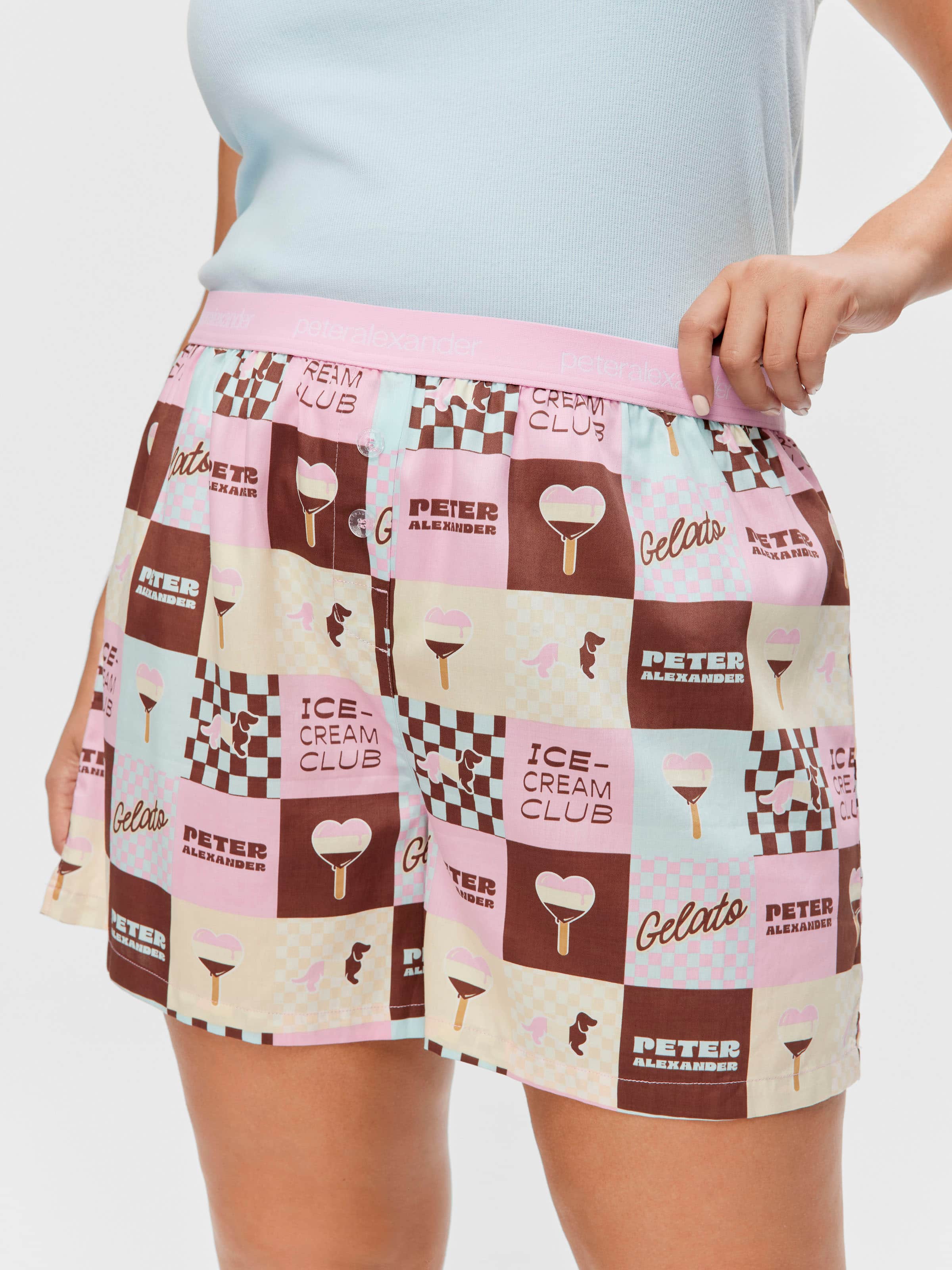 P.A. Plus Ice Cream 100% Cotton Mid Short