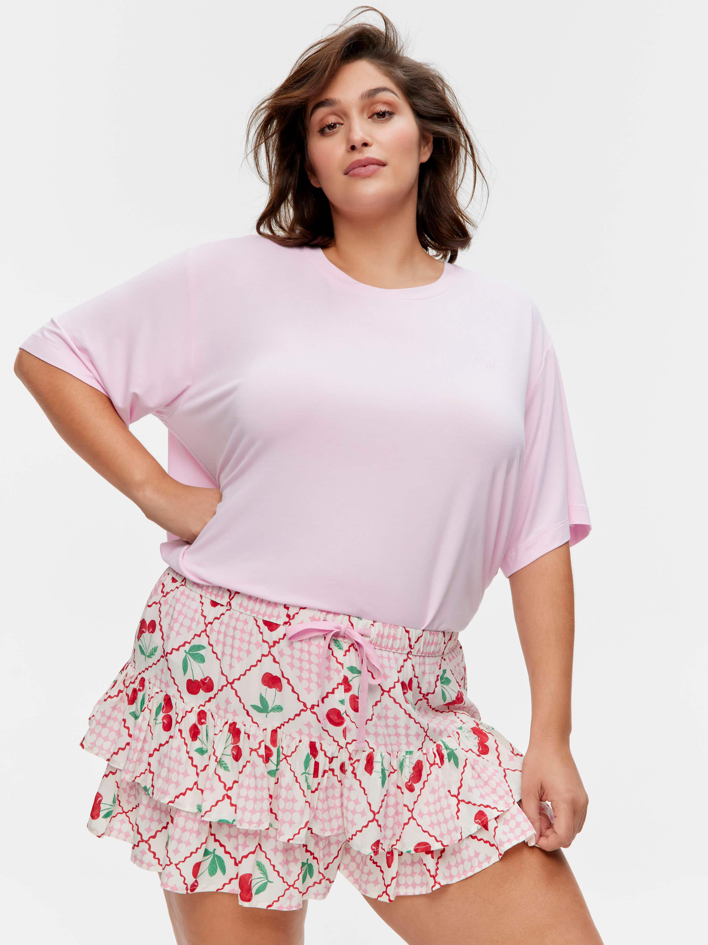 P.A. Plus Cherry On Top Mini Ruffle Short