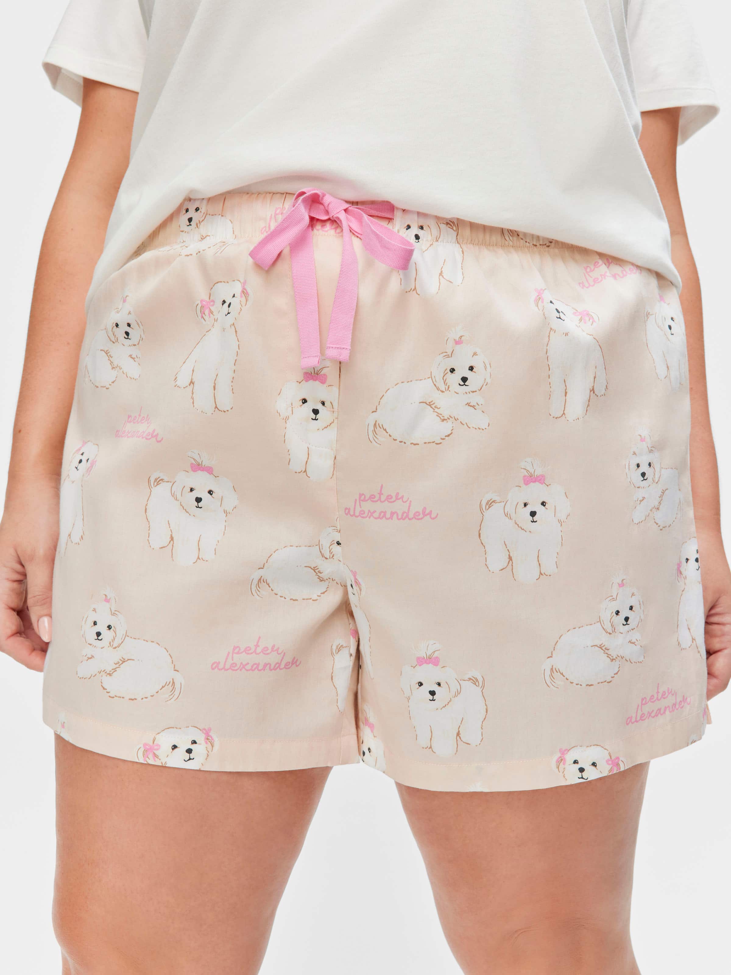 P.A. Plus Maltese Dog 100% Cotton Mid Short
