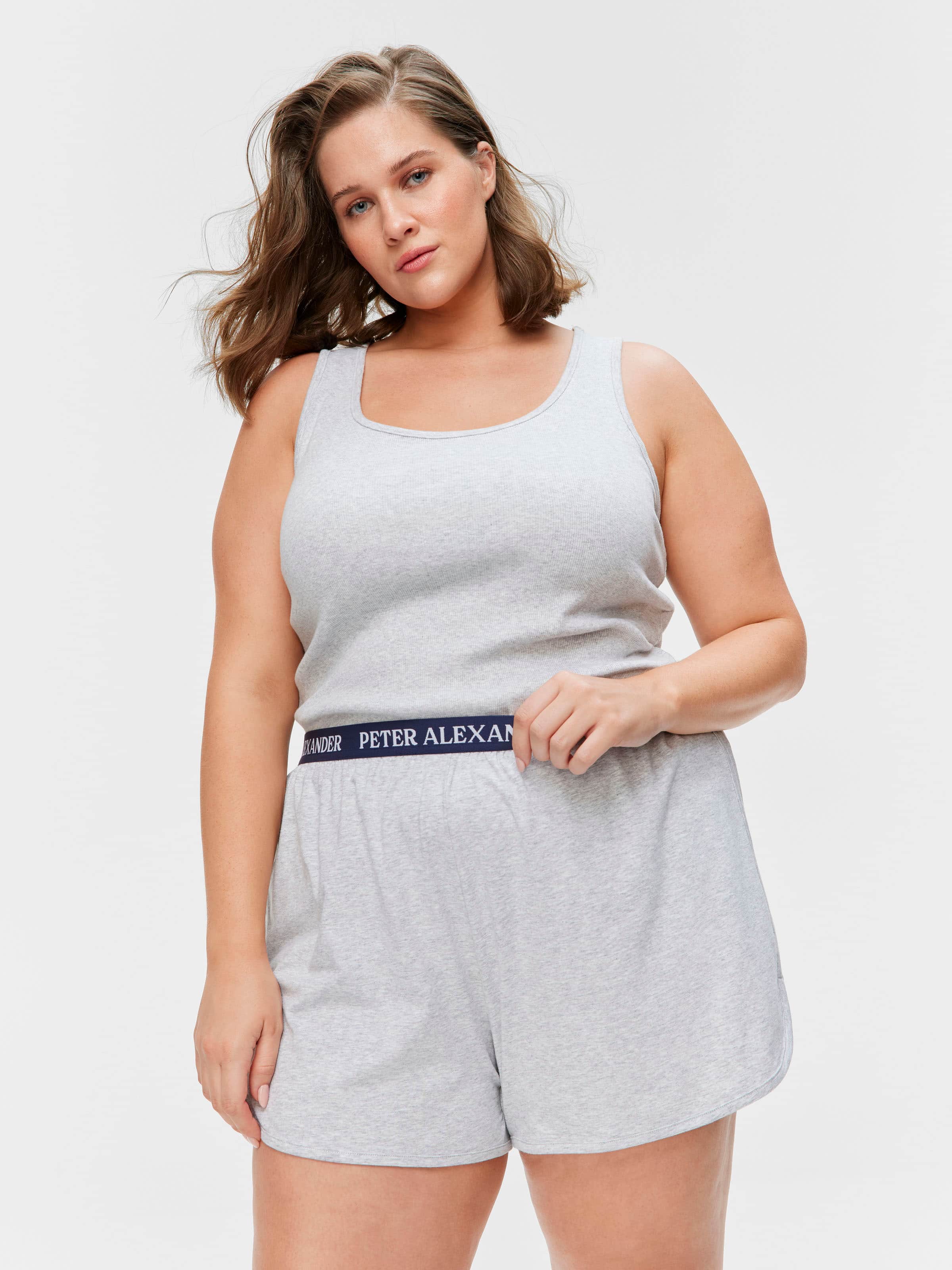 P.A. Plus Grey Marle Branded Mid Sporty Short